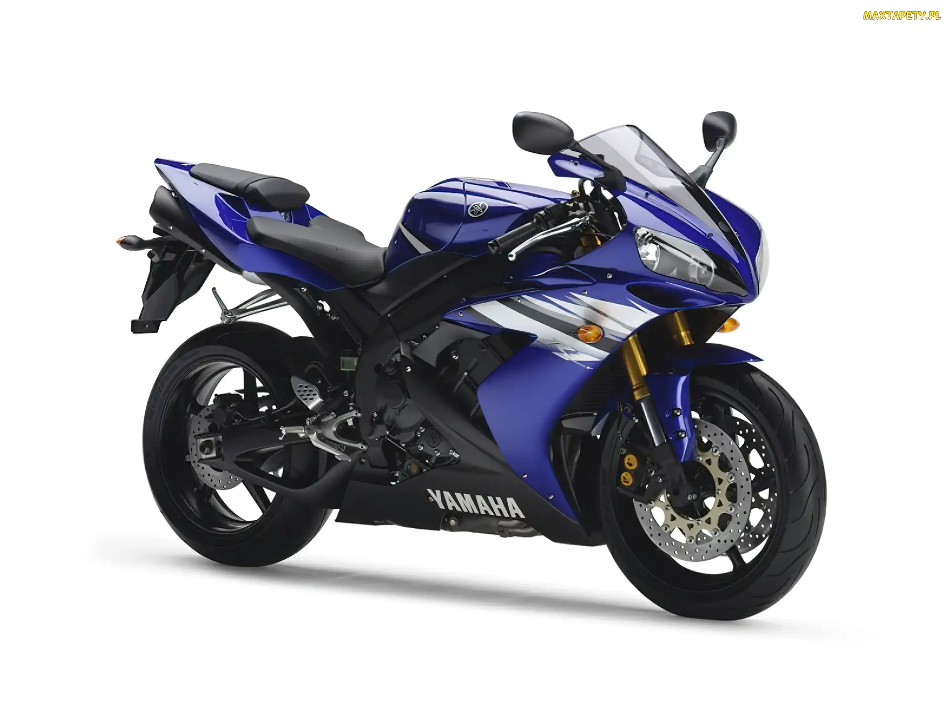 siedzenie , światła , Motory Yamaha, lusterka, koła, niebieski, Sportowe, opony , tłumik , Ścigacze, kierownica