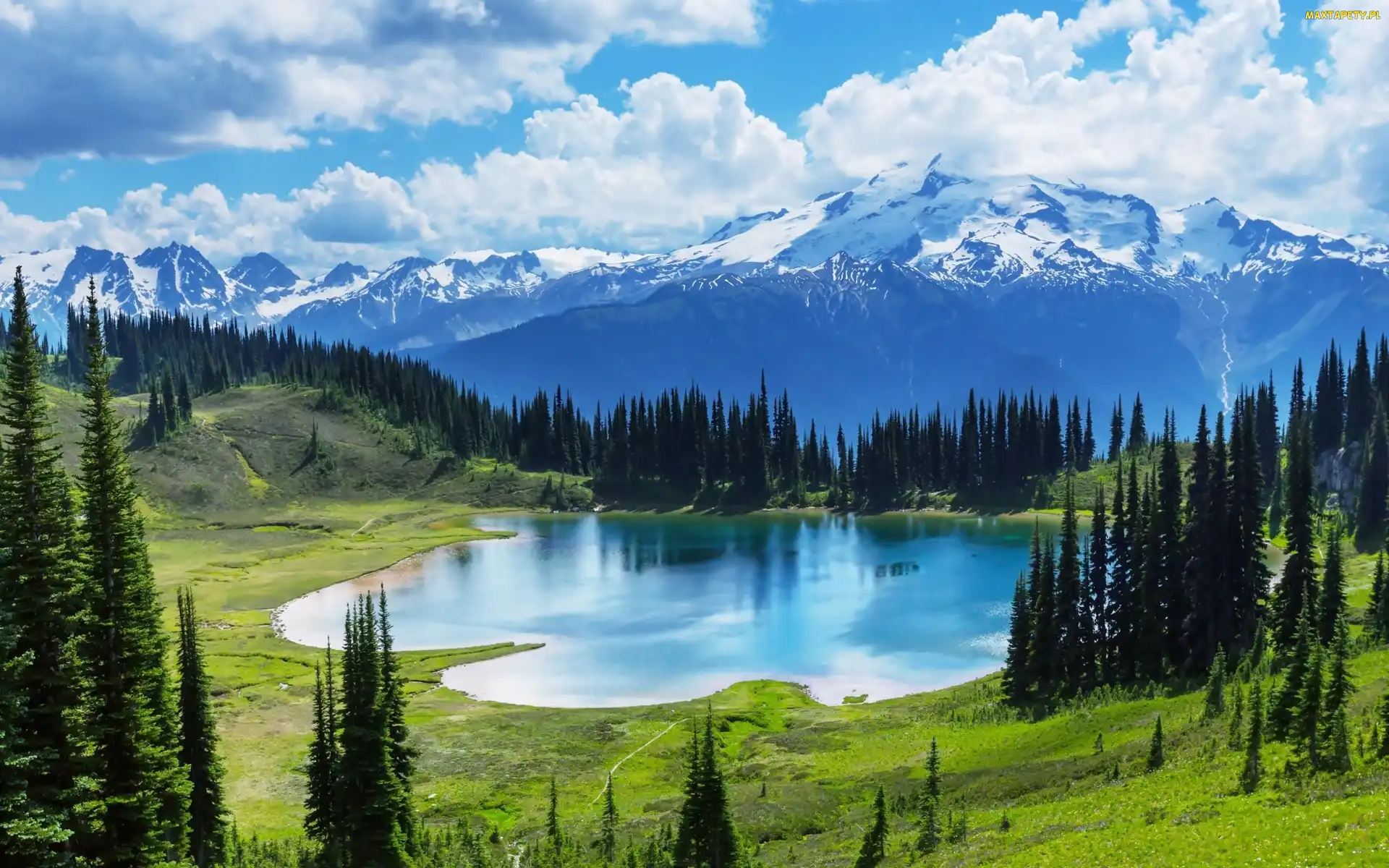 Lasy, Góry, Prowincja Alberta, Kanada, Park Narodowy Banff, Jezioro