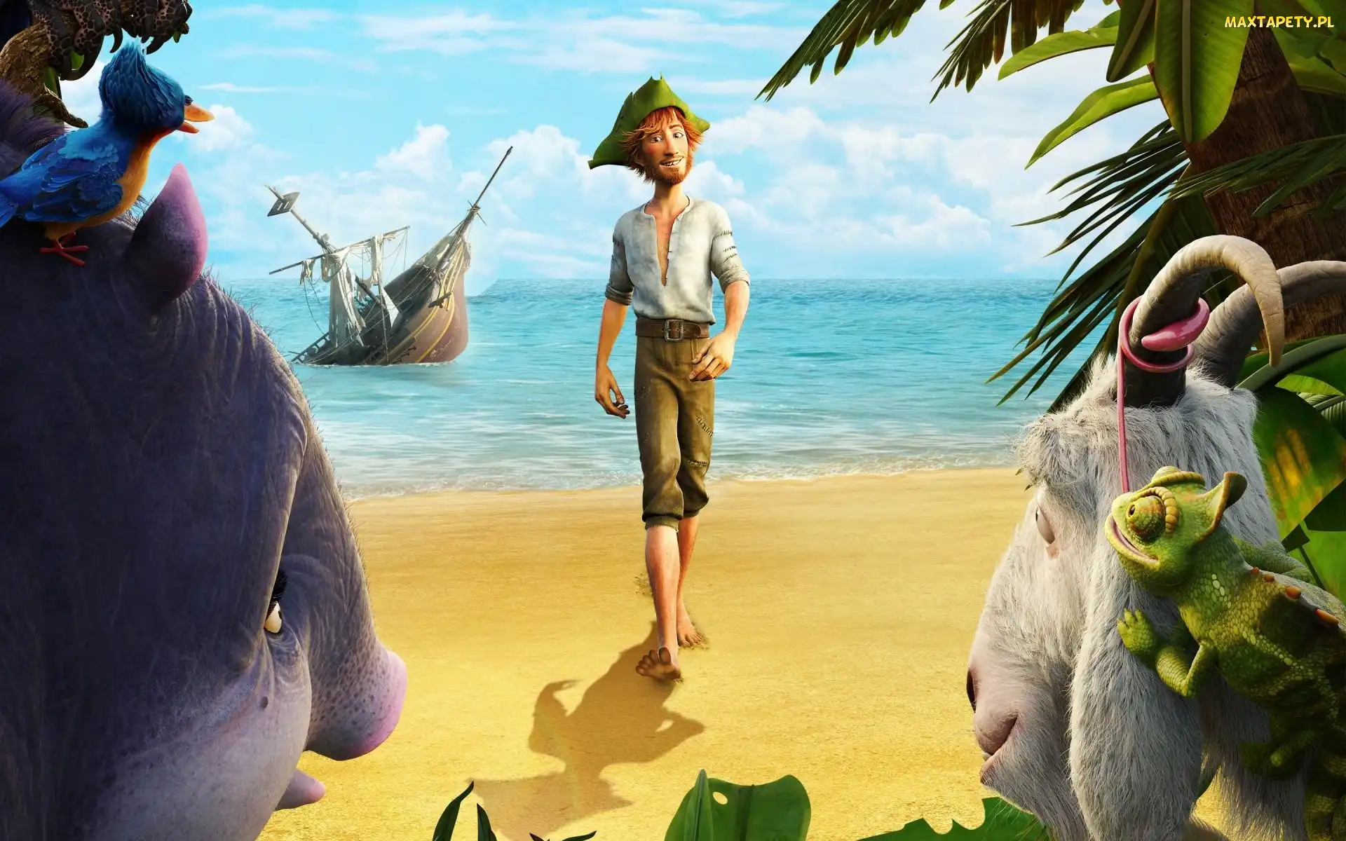 Okręt, Zatopiony, Robinson Crusoe, Morze