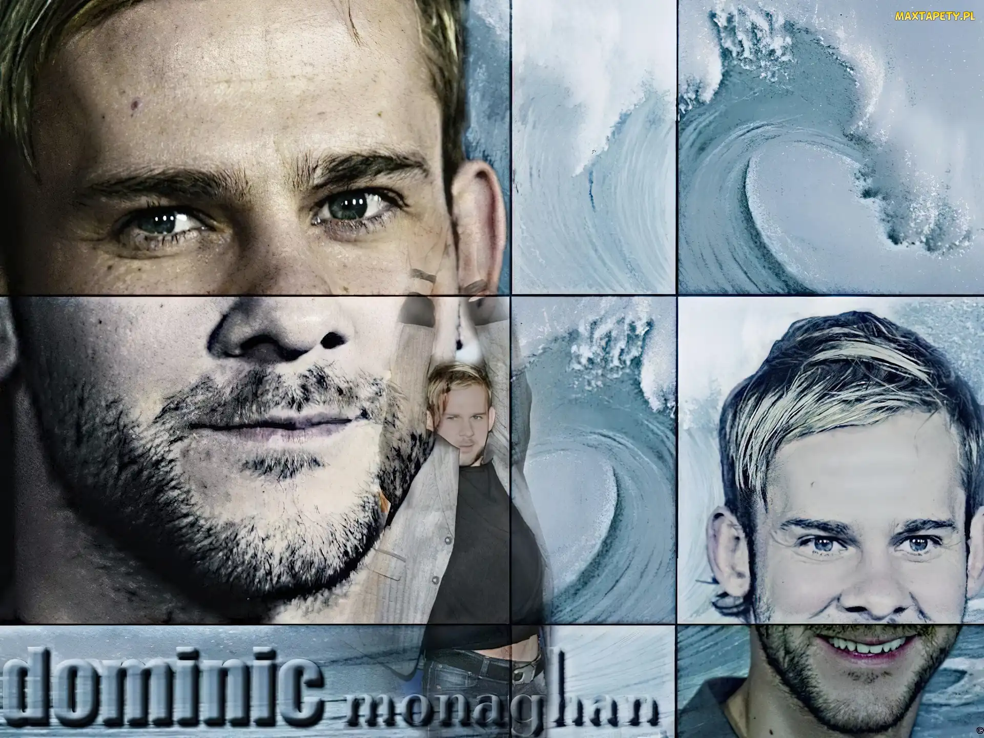 jasne włosy, niebieskie oczy, Dominic Monaghan