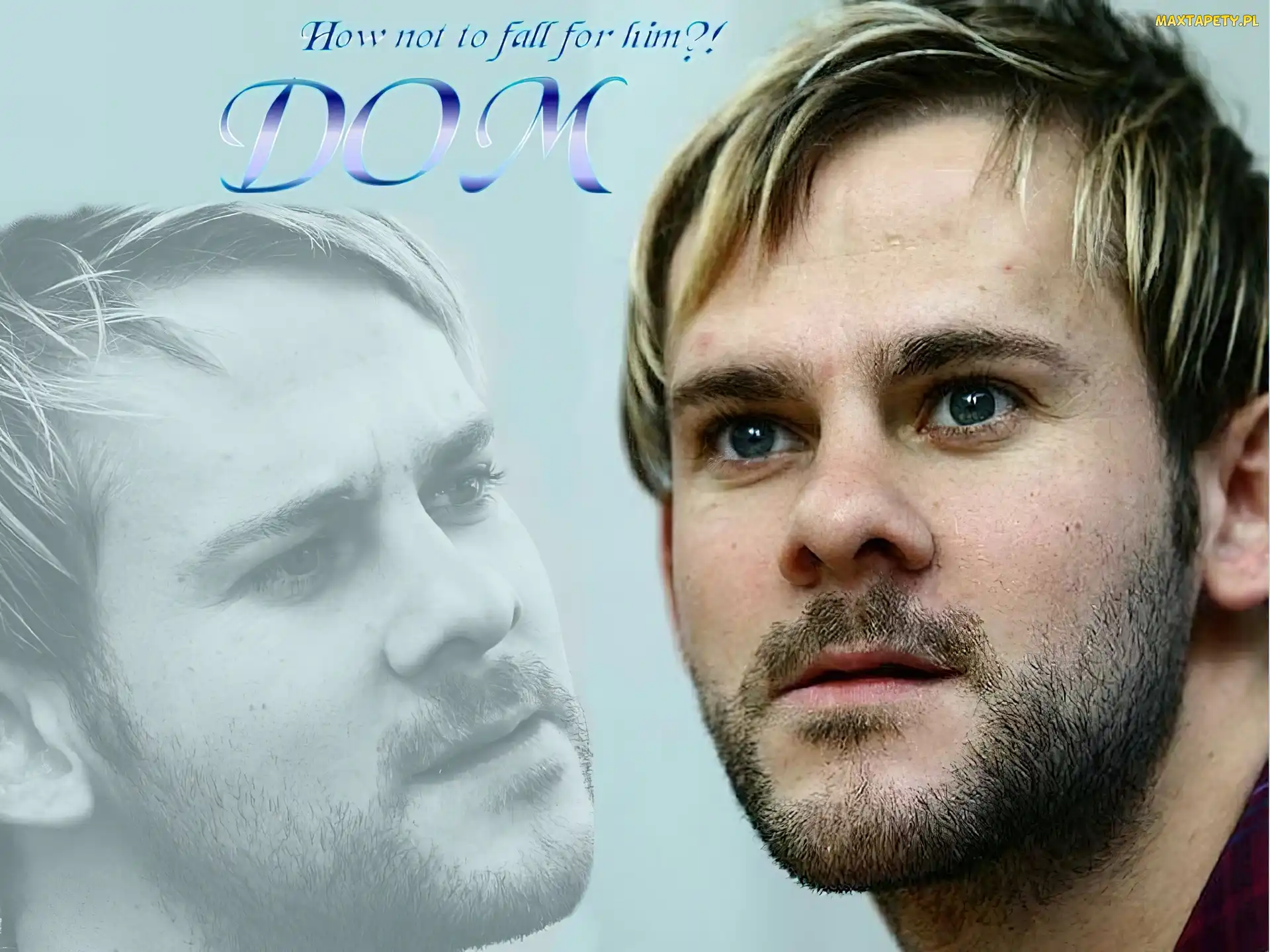 niebieskie oczy, broda, Dominic Monaghan