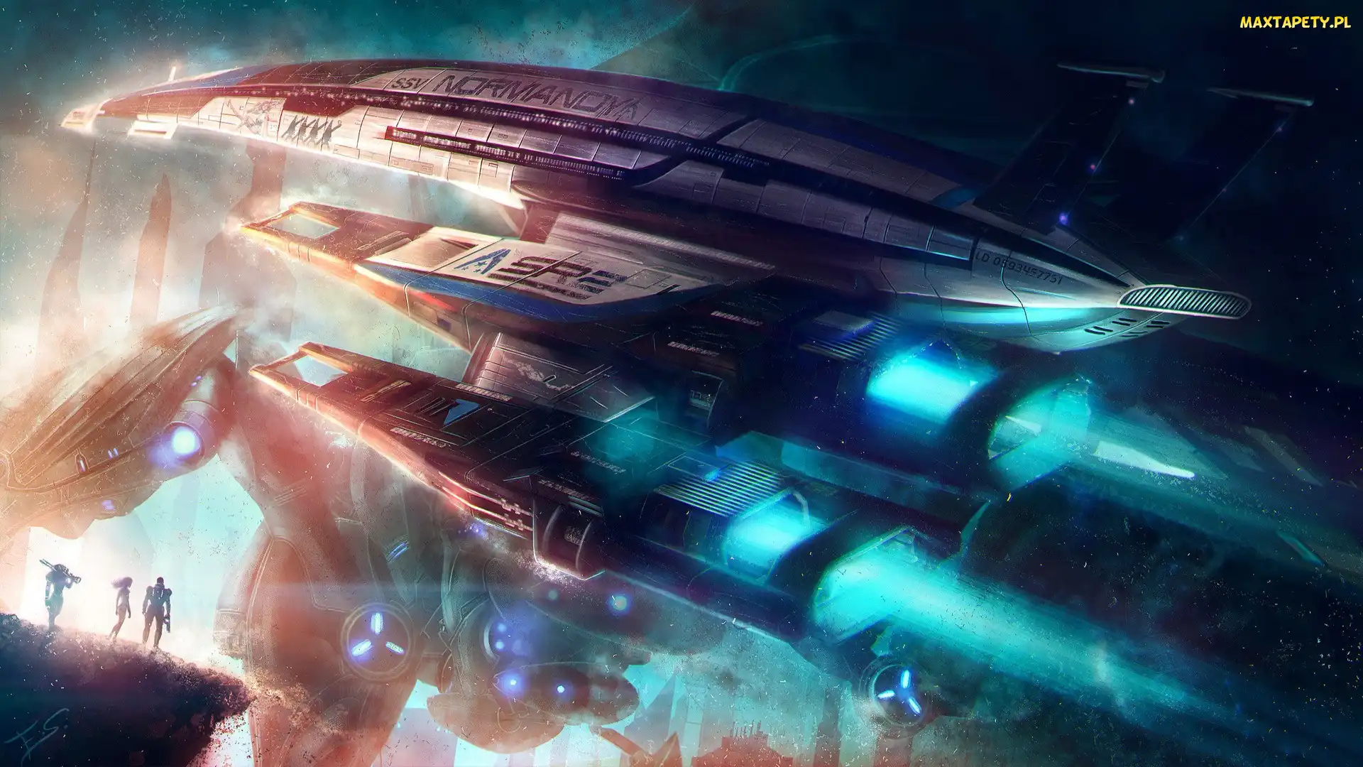 Mass Effect, SSV Normandia, Statek Kosmiczny, Żniwiarz, Kosmos