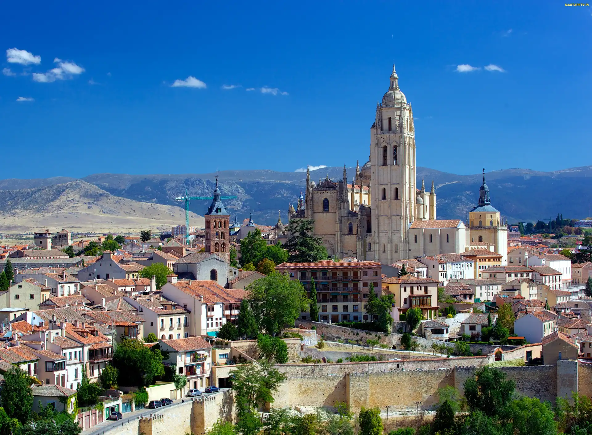 Hiszpania, Domy, Miasto, Katedra, Segovia