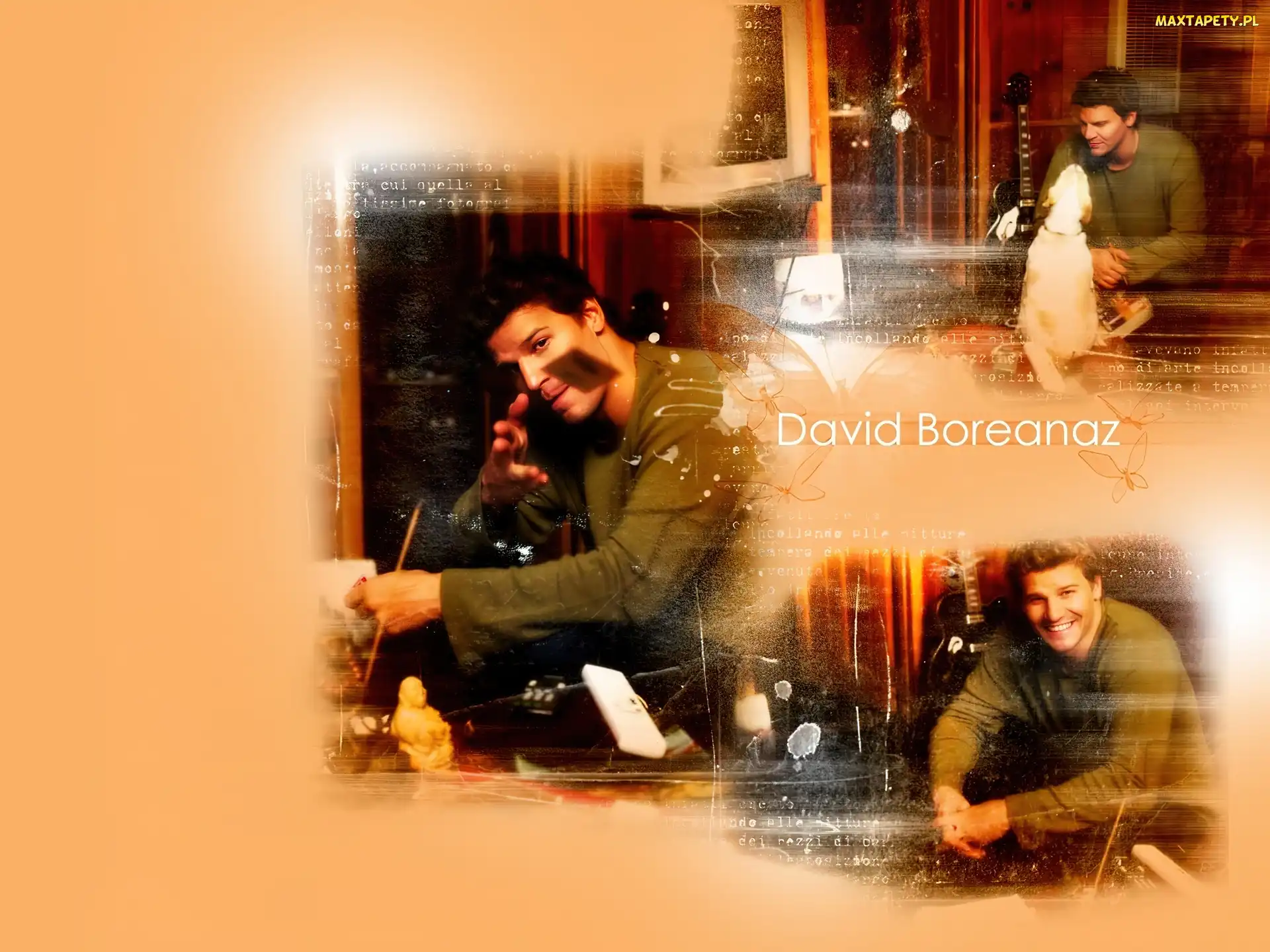 ciemne włosy, gitara, David Boreanaz