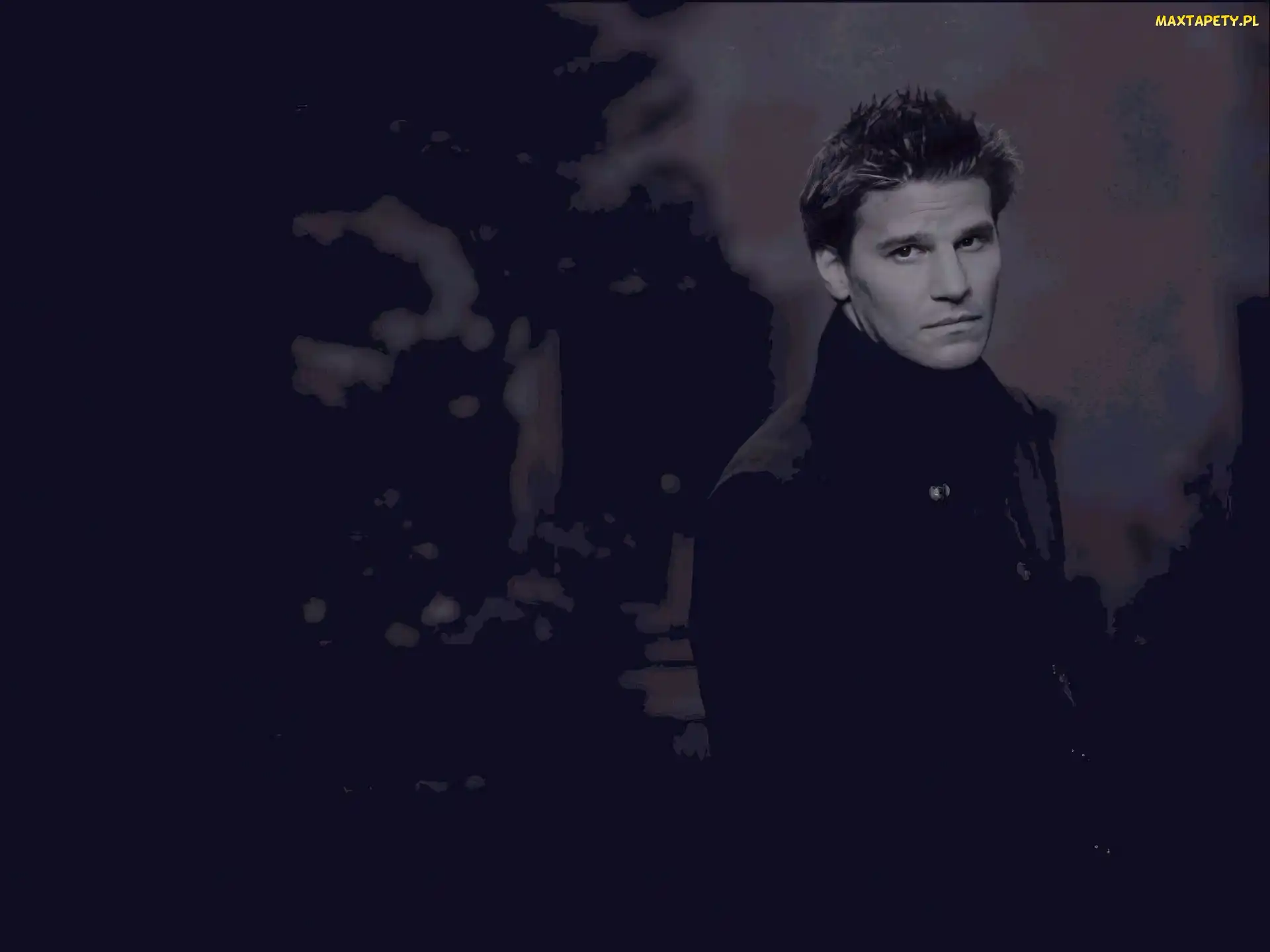 David Boreanaz, jasne włosy, ciemny strój