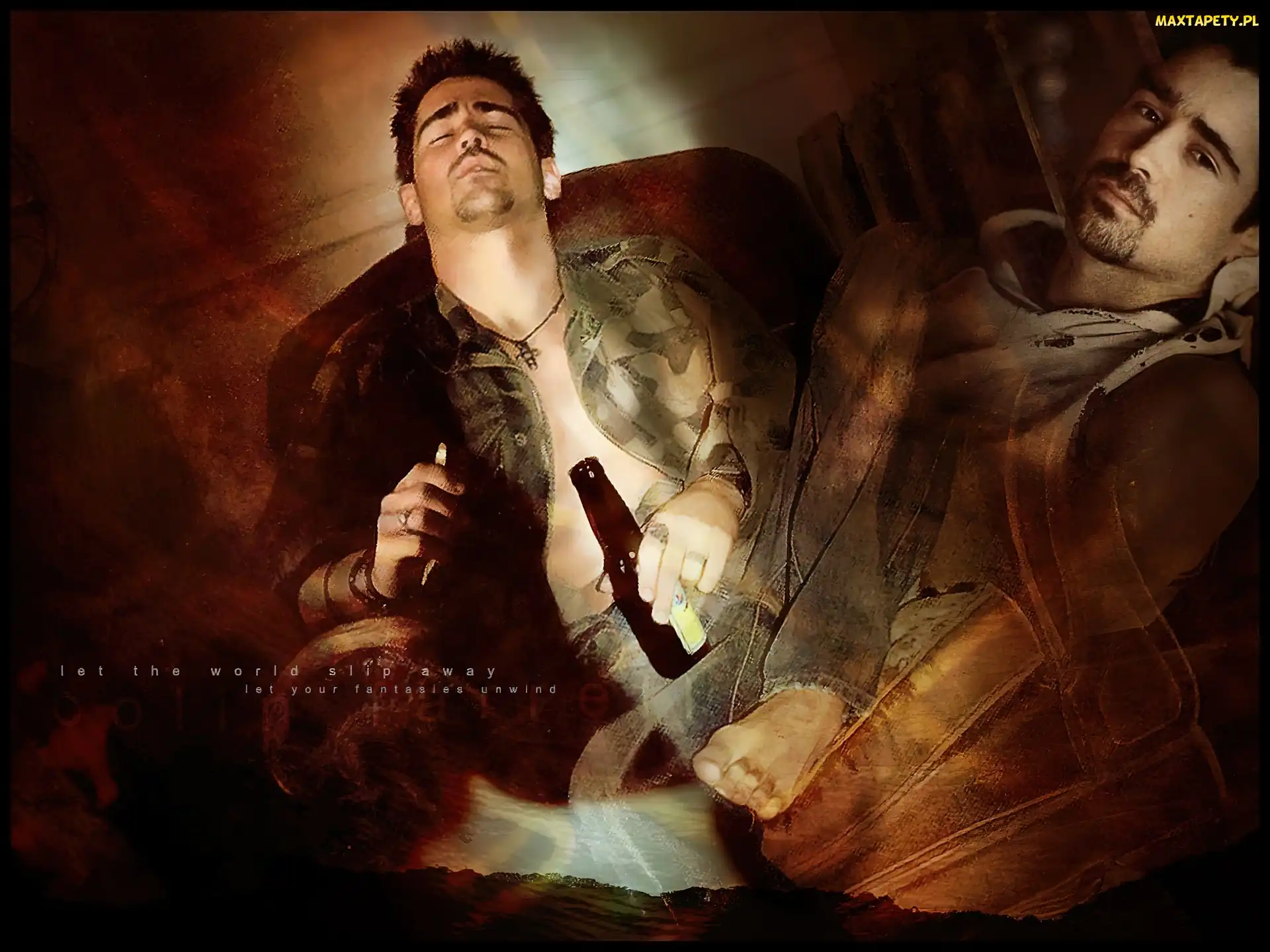 bródka, butelka, Colin Farrell