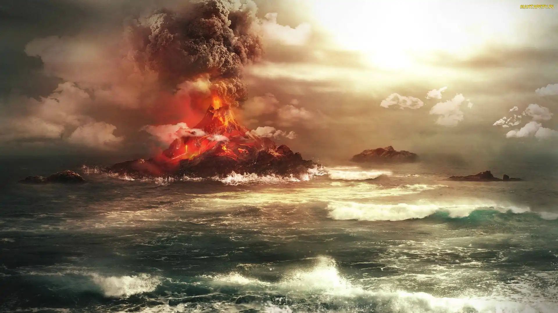 Wulkan, Erupcja, Morze