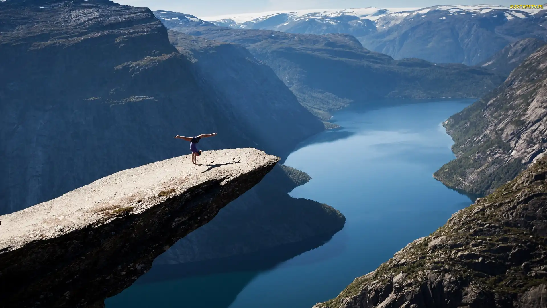 Norwegia, Trolltunga, Jezioro Ringedalsvatnet, Góry, Skała, Jęzor Trolla