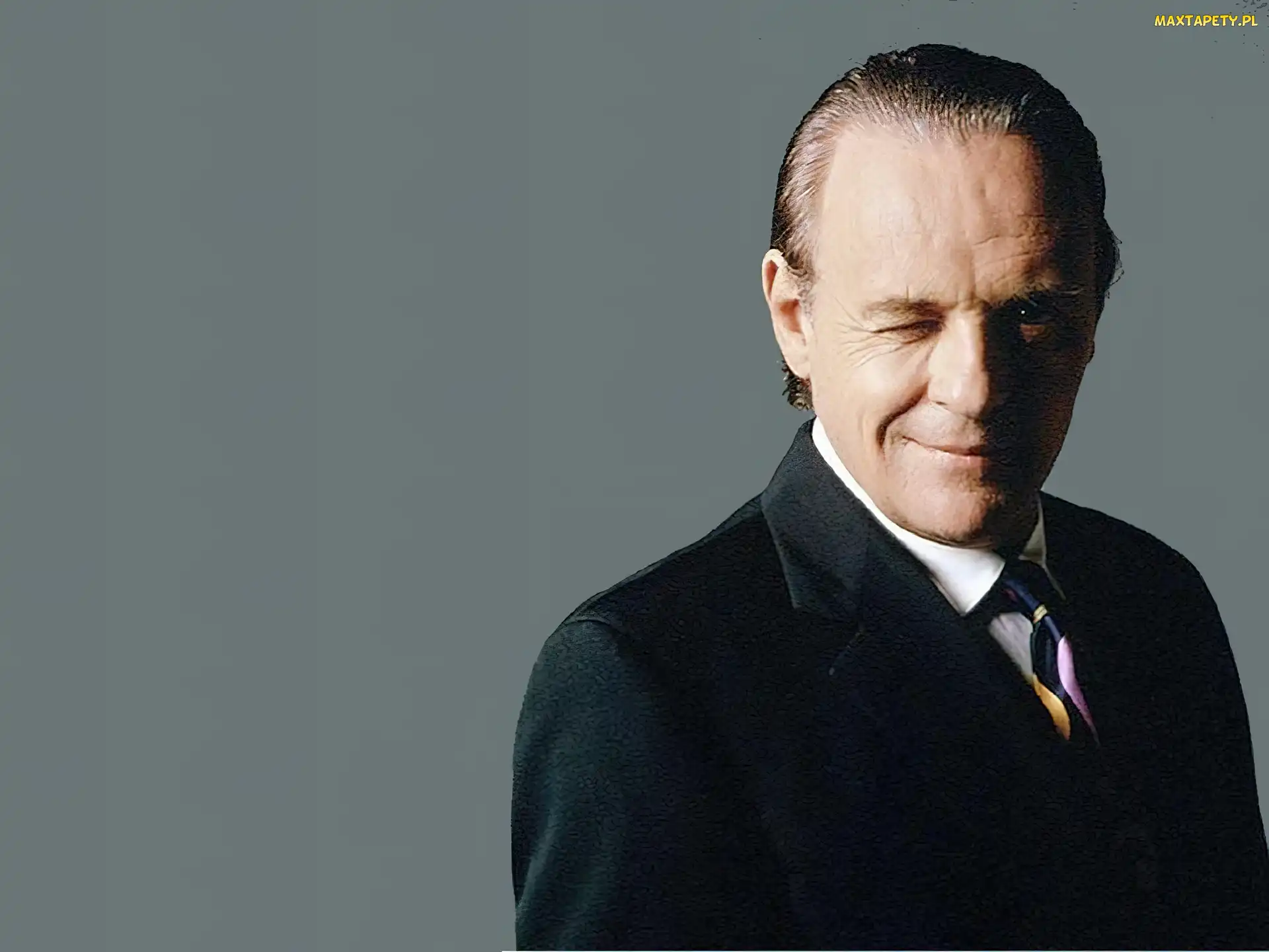 czarny, garnitur, Anthony Hopkins