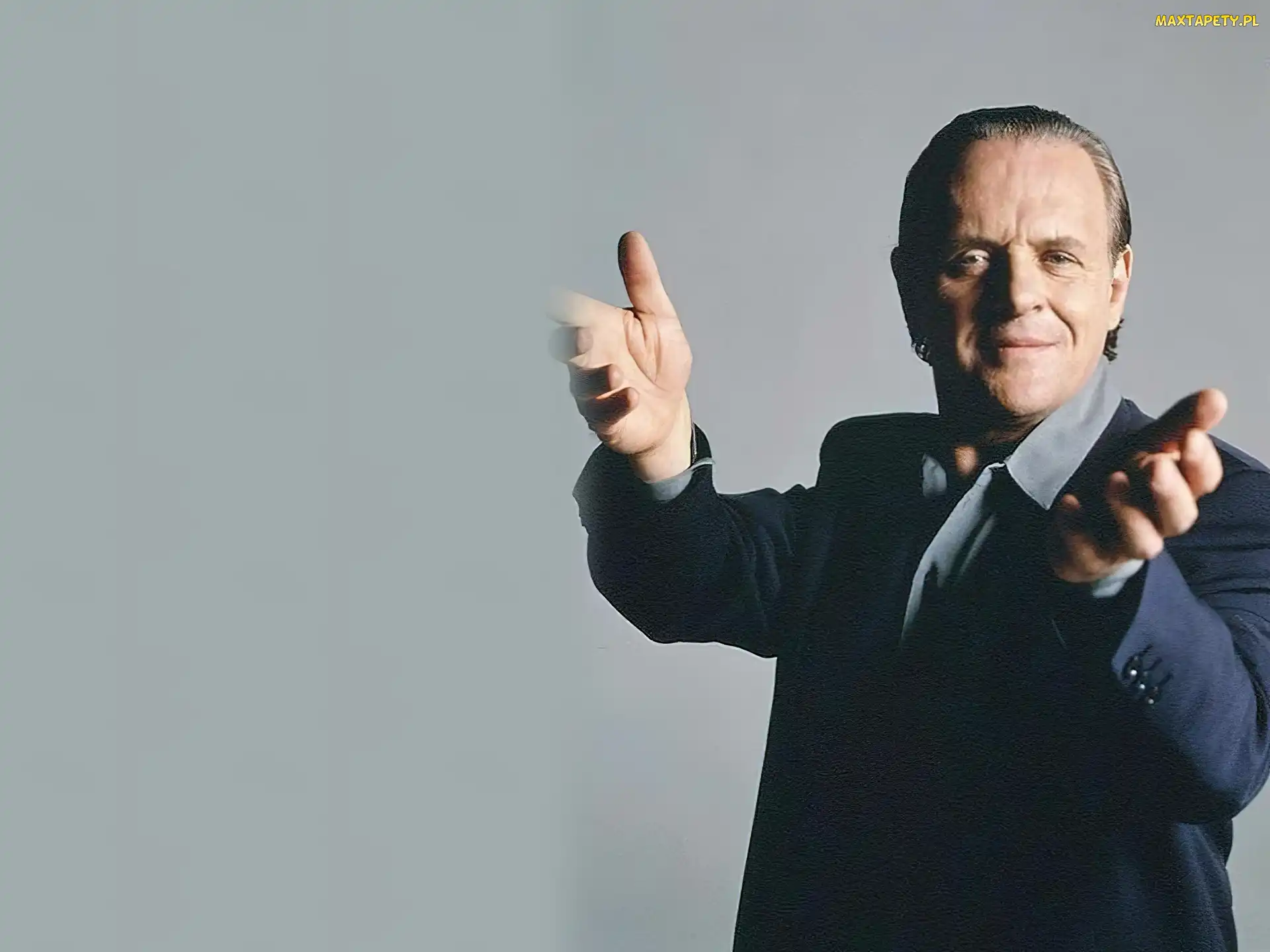 grafitowy, garnitur, Anthony Hopkins