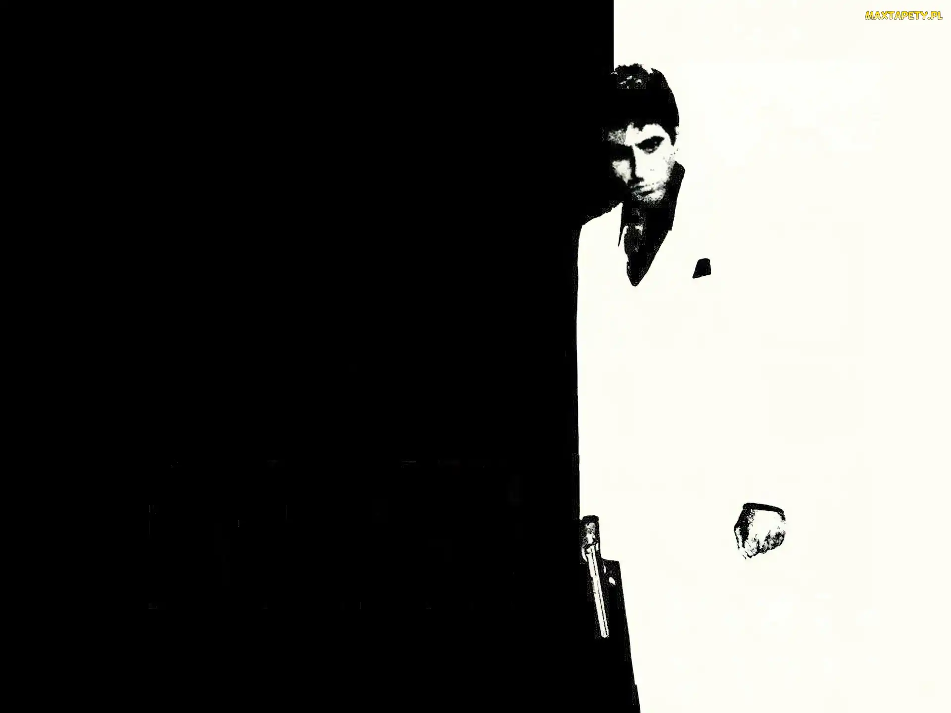 Al Pacino, pistolet, strój, jasny