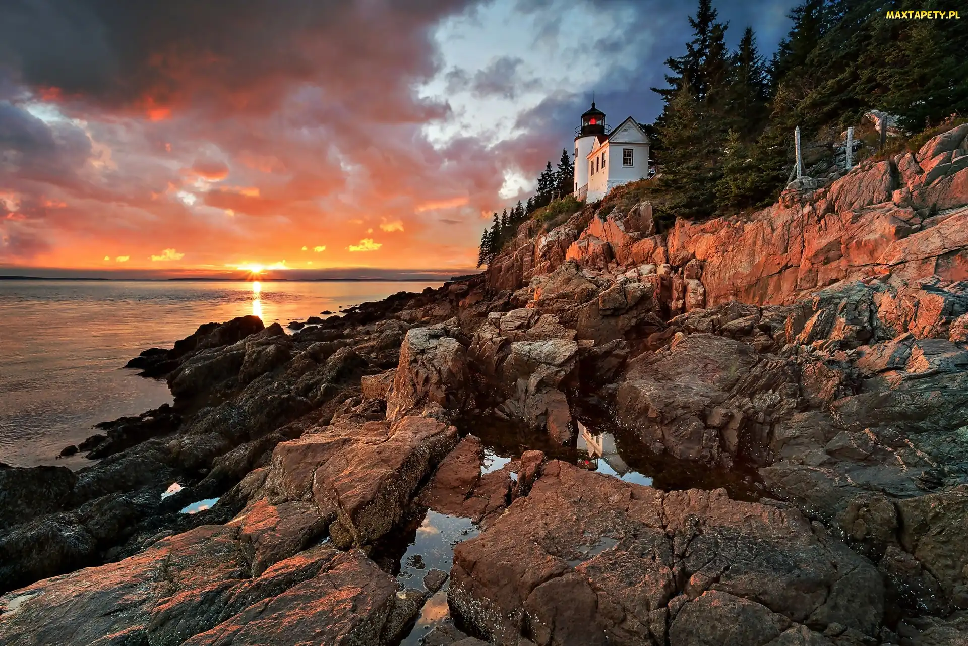 USA, Morska, Narodowy, Park, Maine, Latarnia