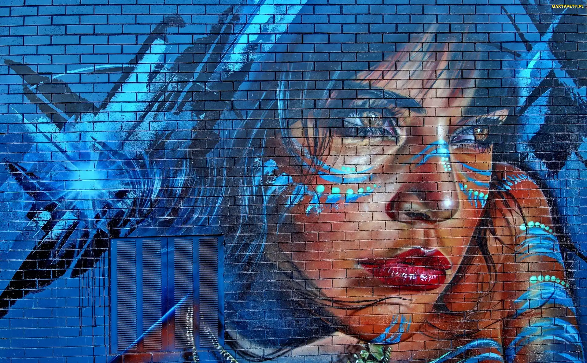 Street art, Mural, Dziewczyna, Makijaż