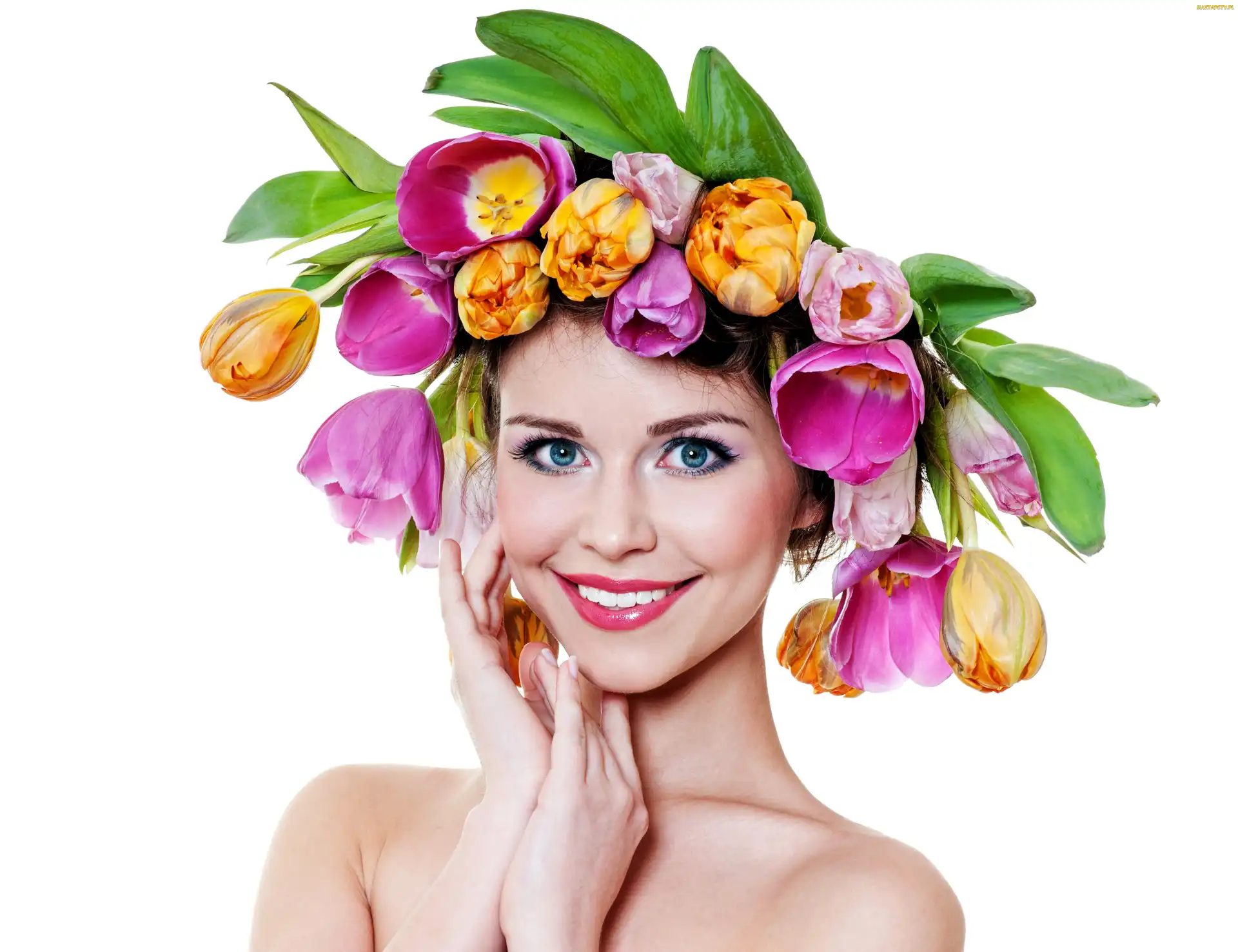 Makijaż, Wianek, Modelka