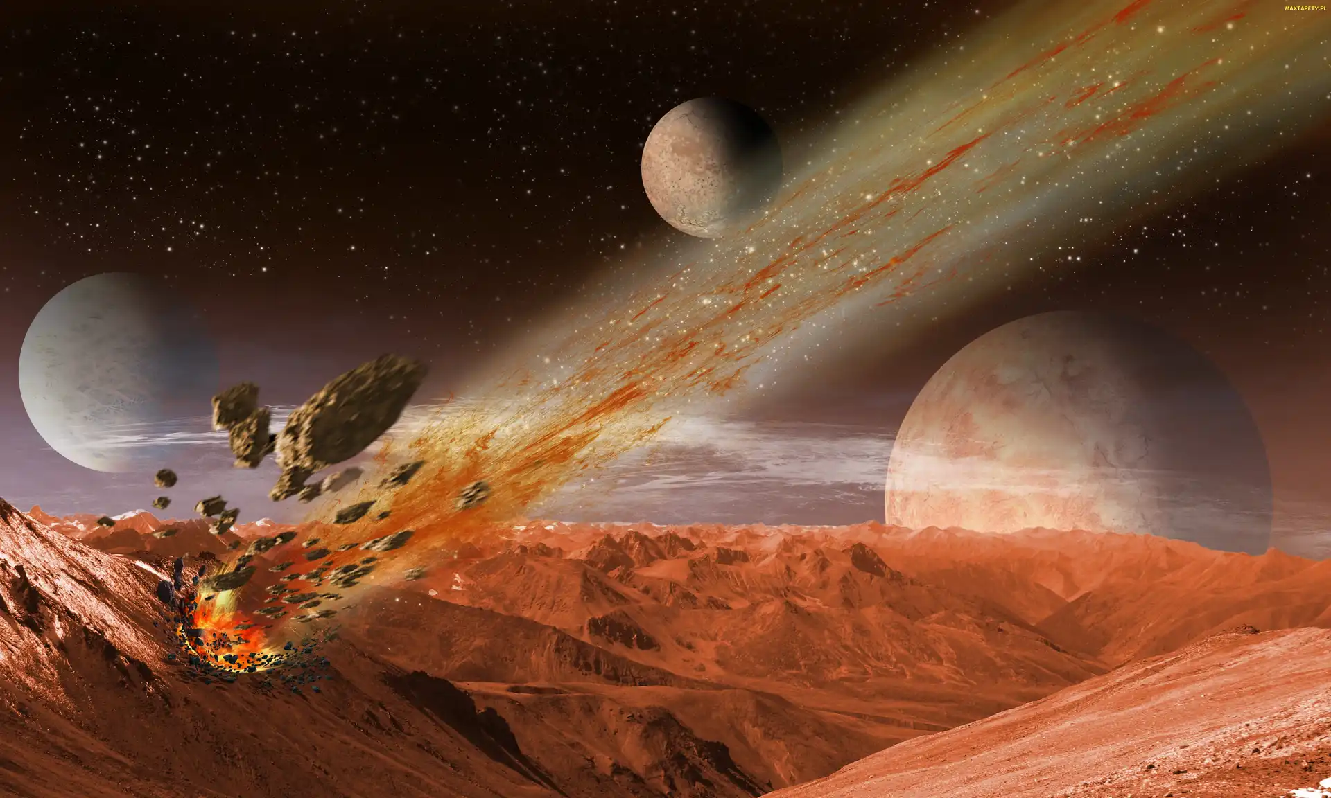 Kolizja, Meteoryty, Kosmos, Planety