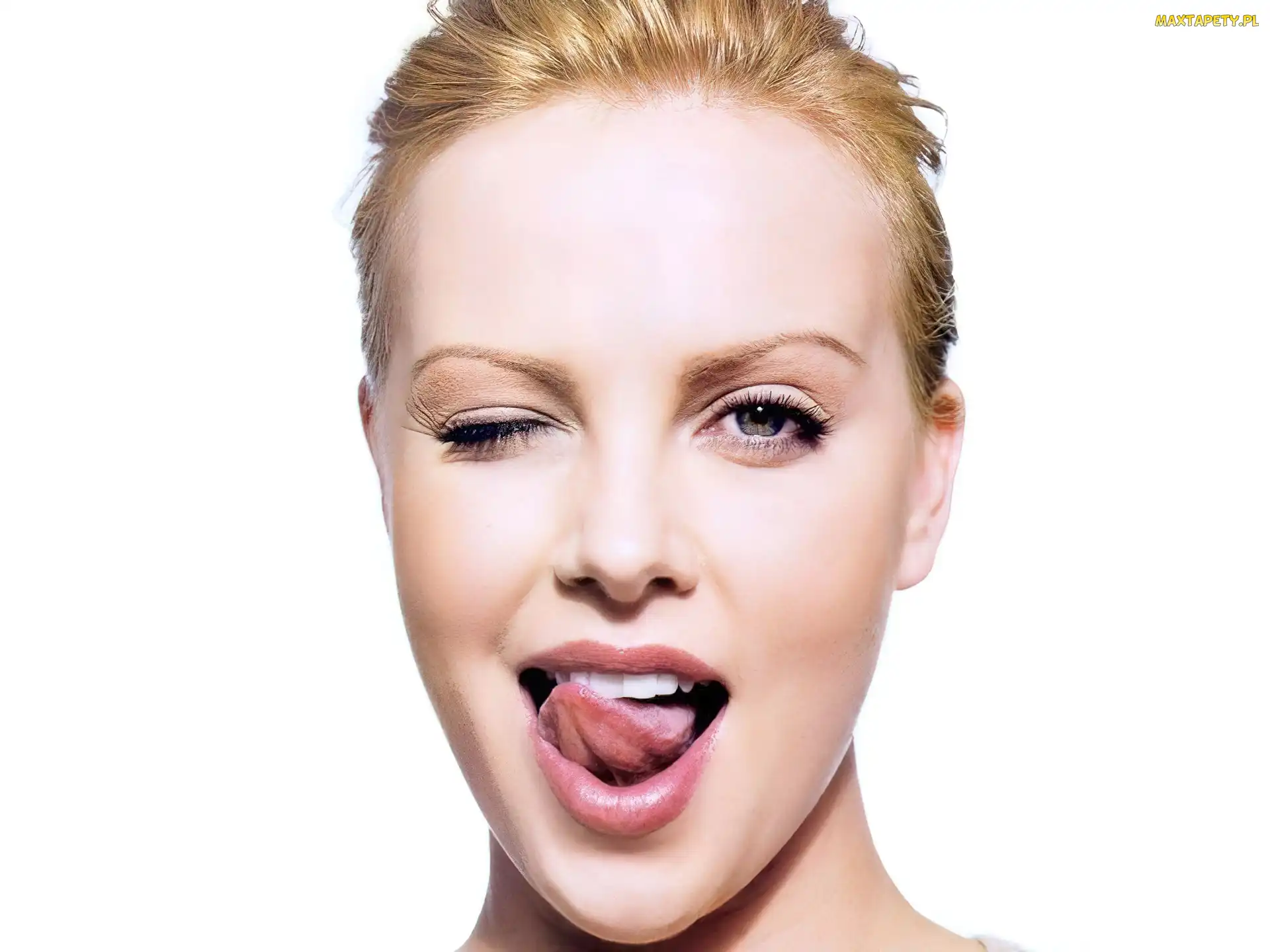 usta, język, Charlize Theron