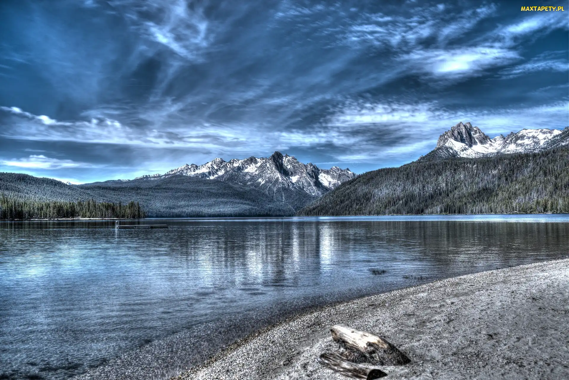 Lasy, Jezioro, Hdr, Góry