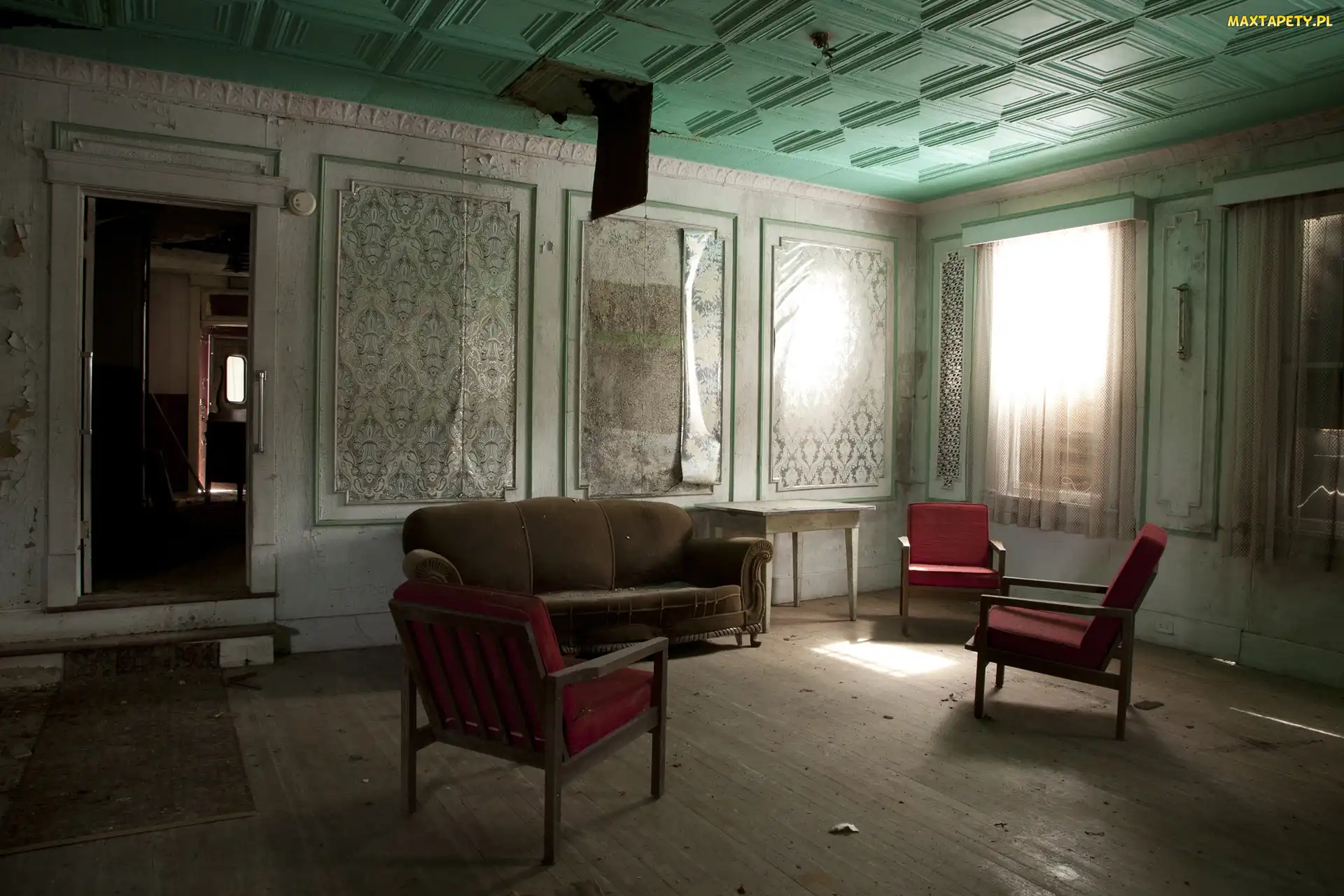 Sofa, Fotele, Zaniedbany, Salon