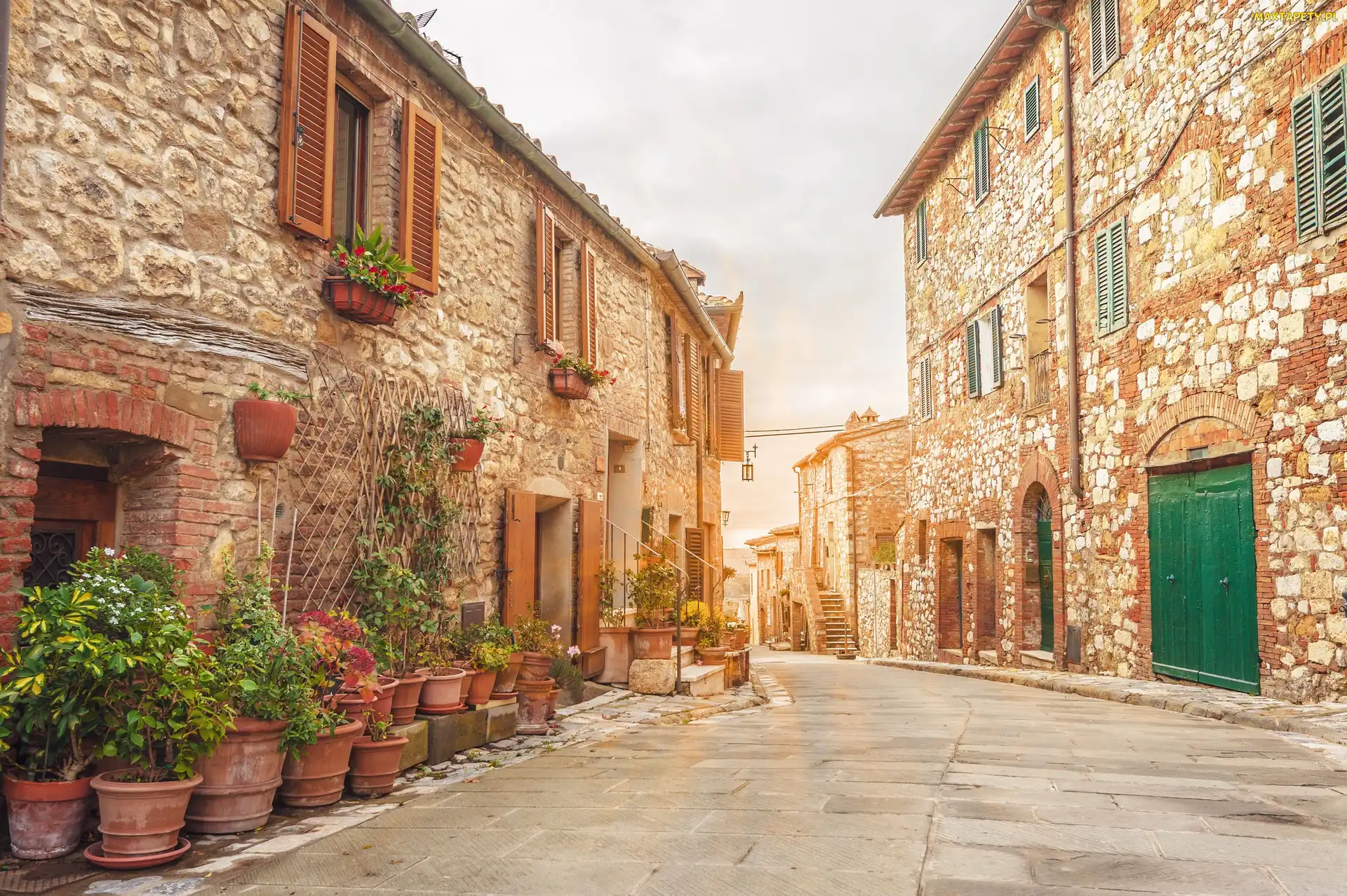 Uliczka, Domy, Toscania