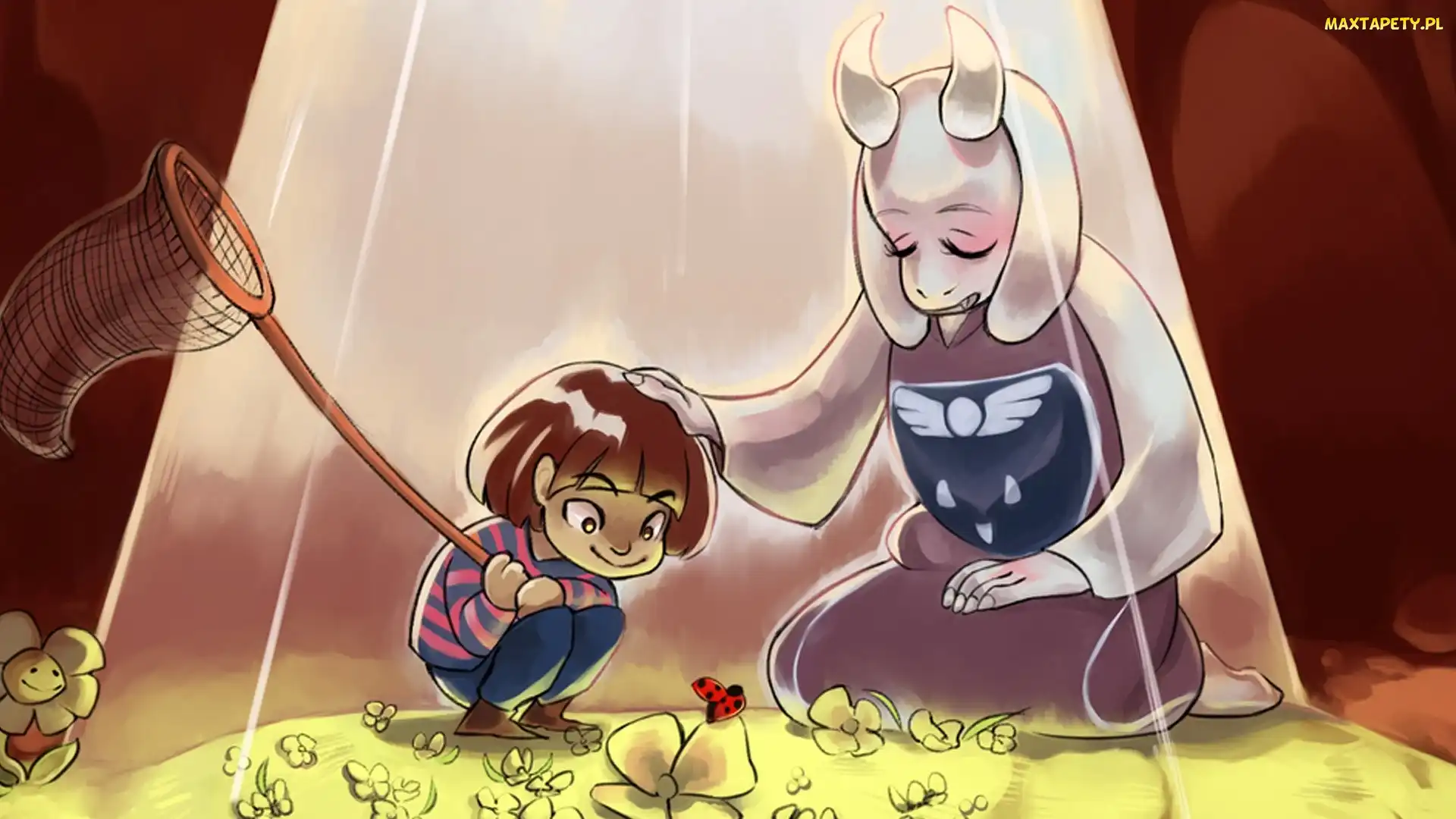 Undertale, Motyl, Frisk, Toriel