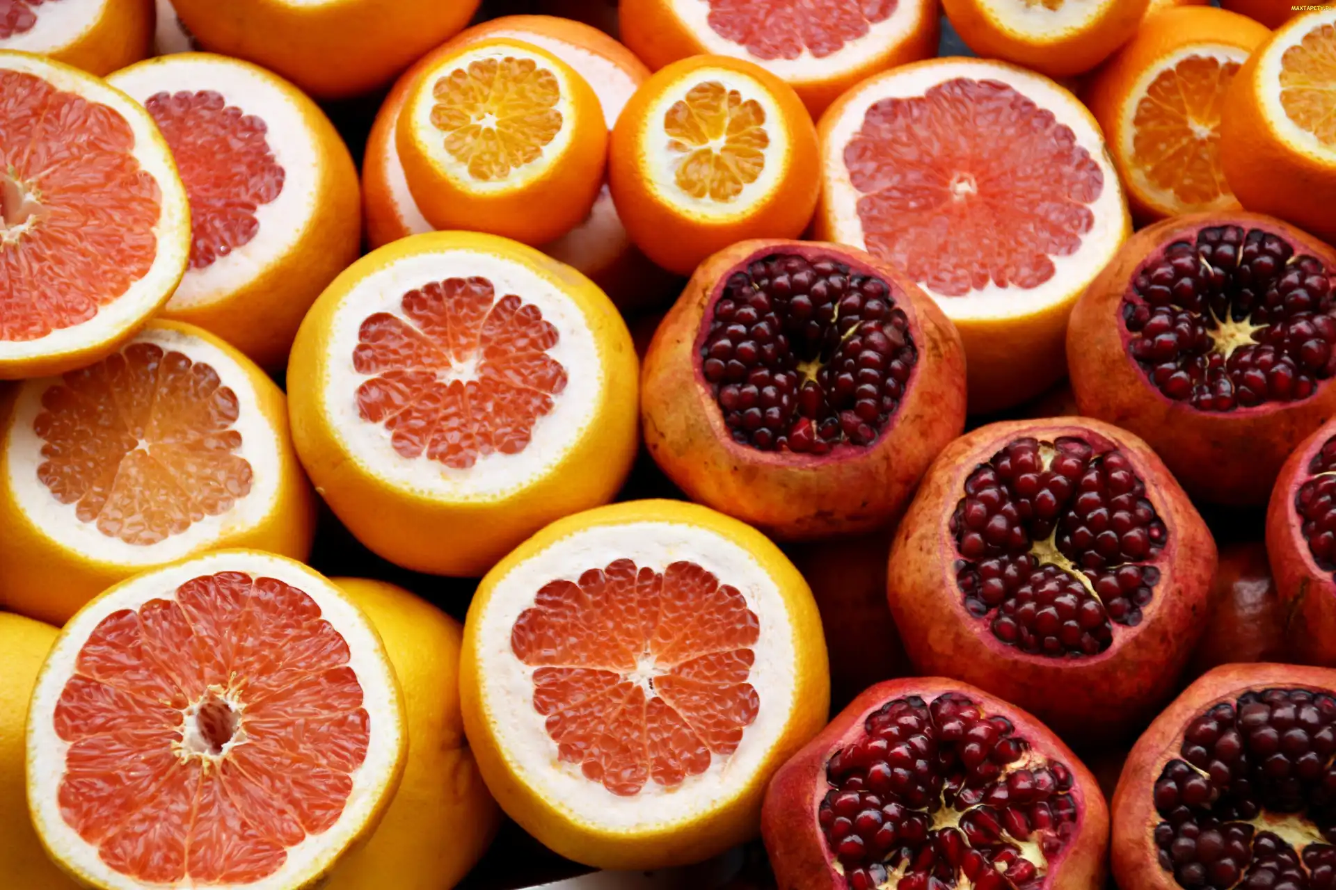 Grejpfrut, Granaty, Pomarańcze