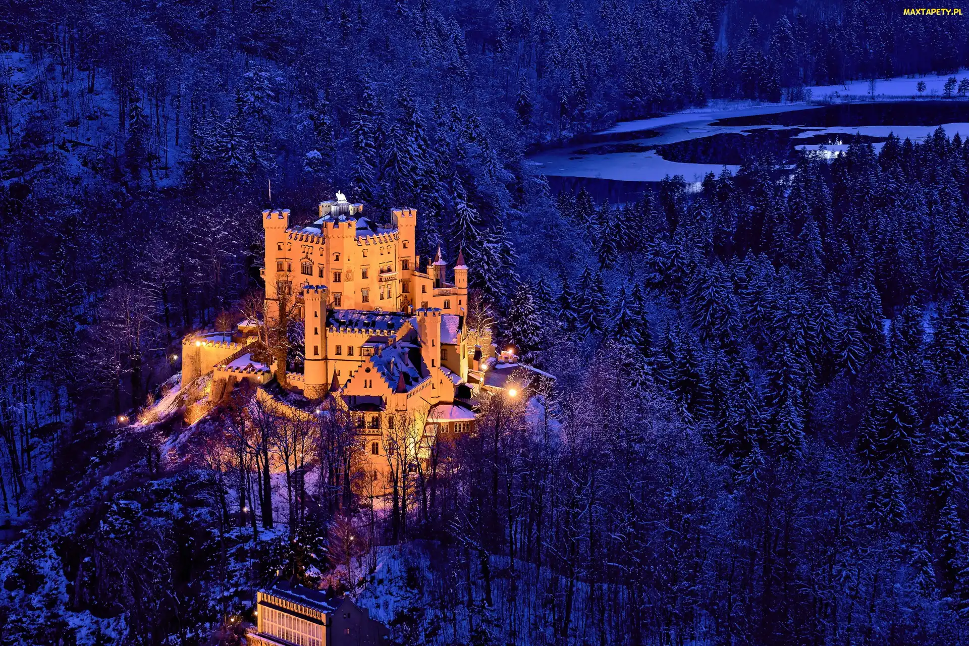 Bawaria, Jezioro, Las, Zamek Hohenschwangau, Niemcy