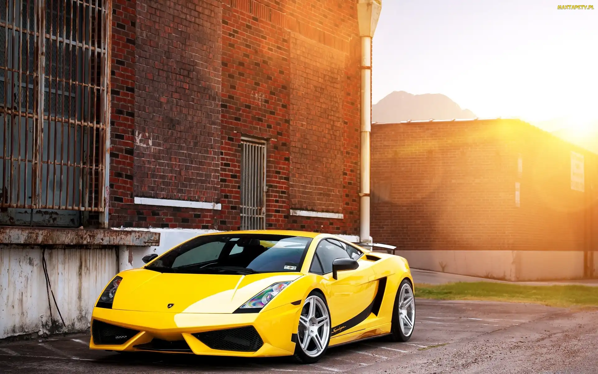 Samochód, Światło, Lamborghini, Przebijające, Żółty