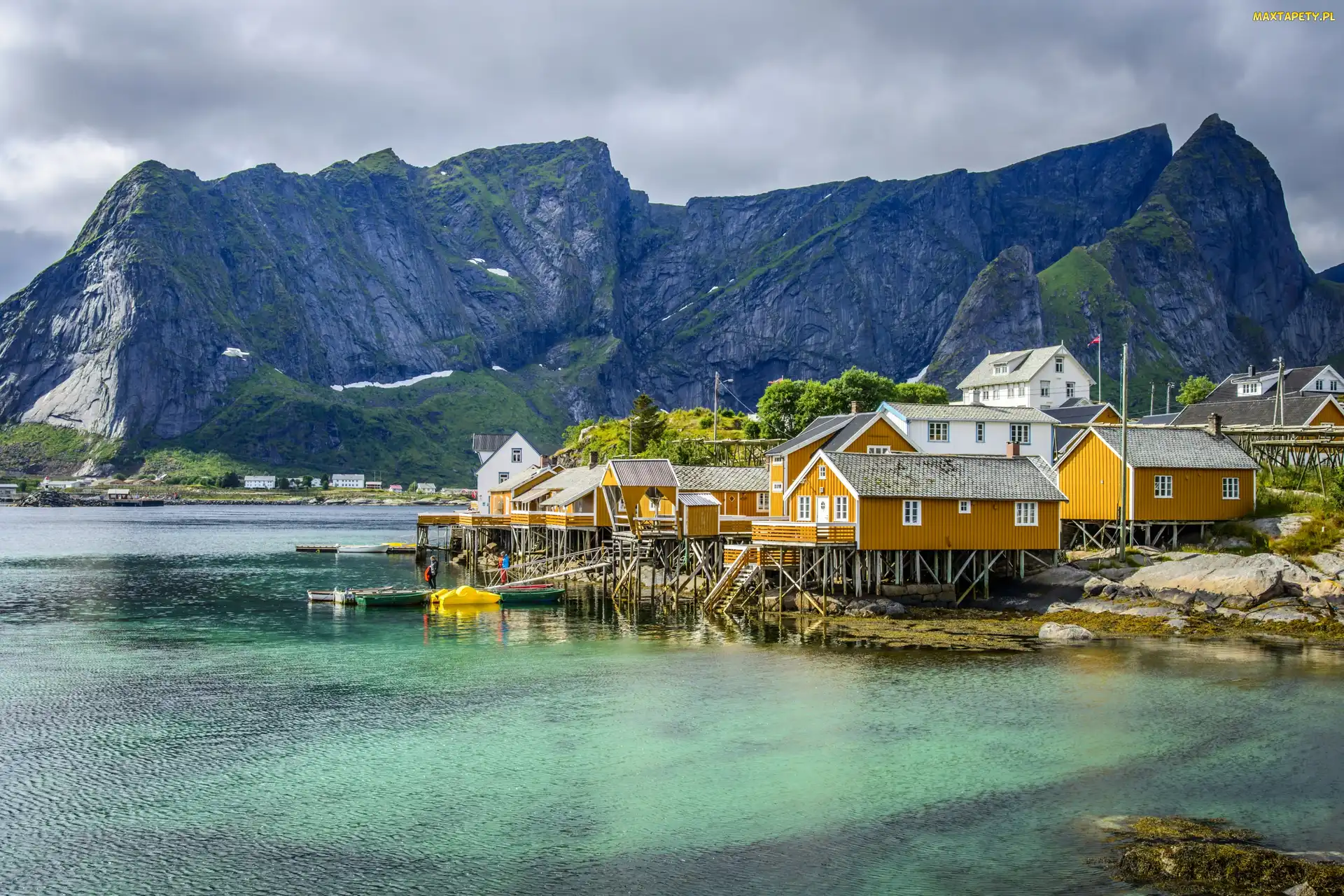 Norwegia, Góry, Dom, Europa, Lofoty
