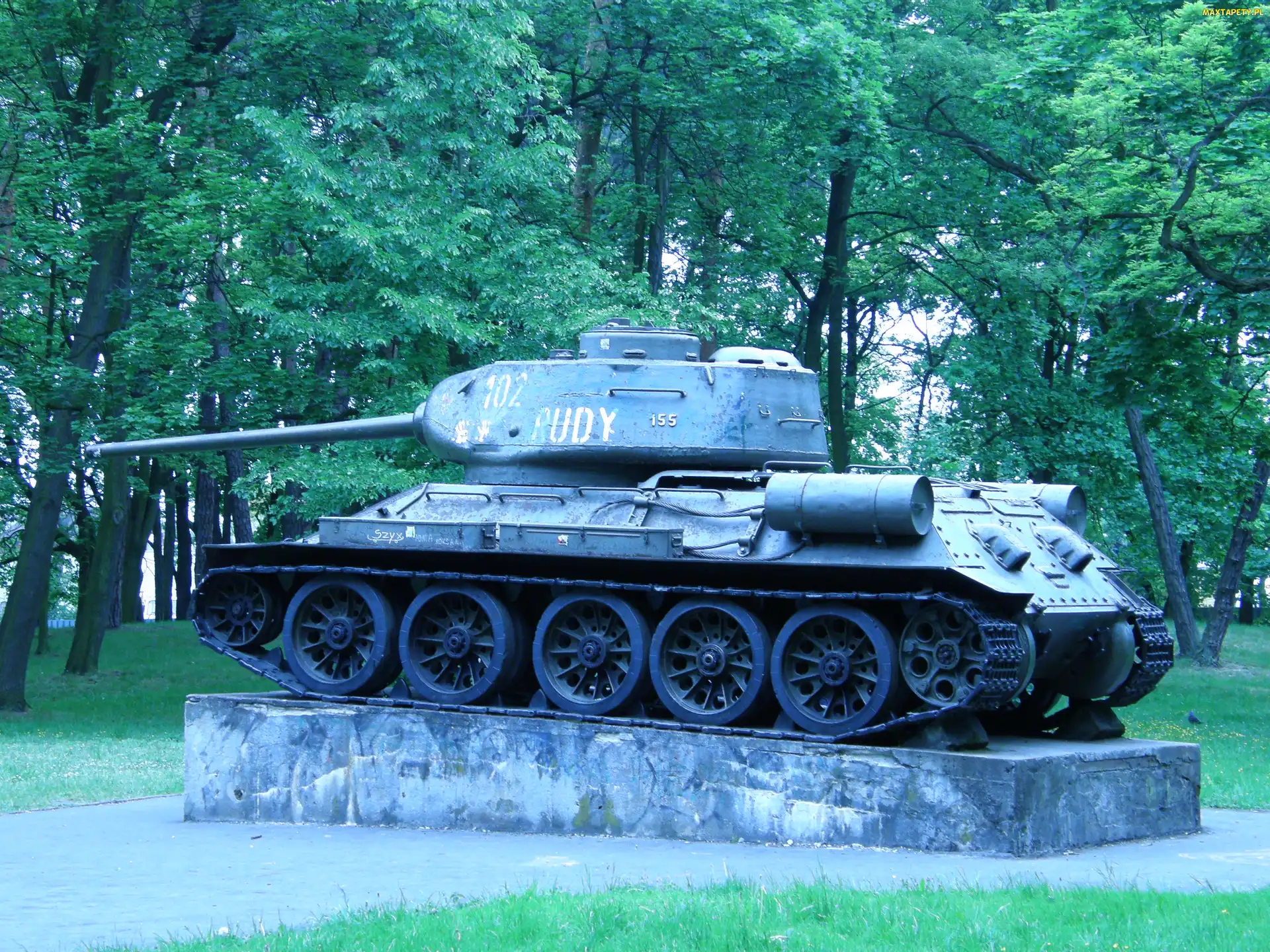 Czołg, Grudziądz, Park, Miejski, Rudy102
