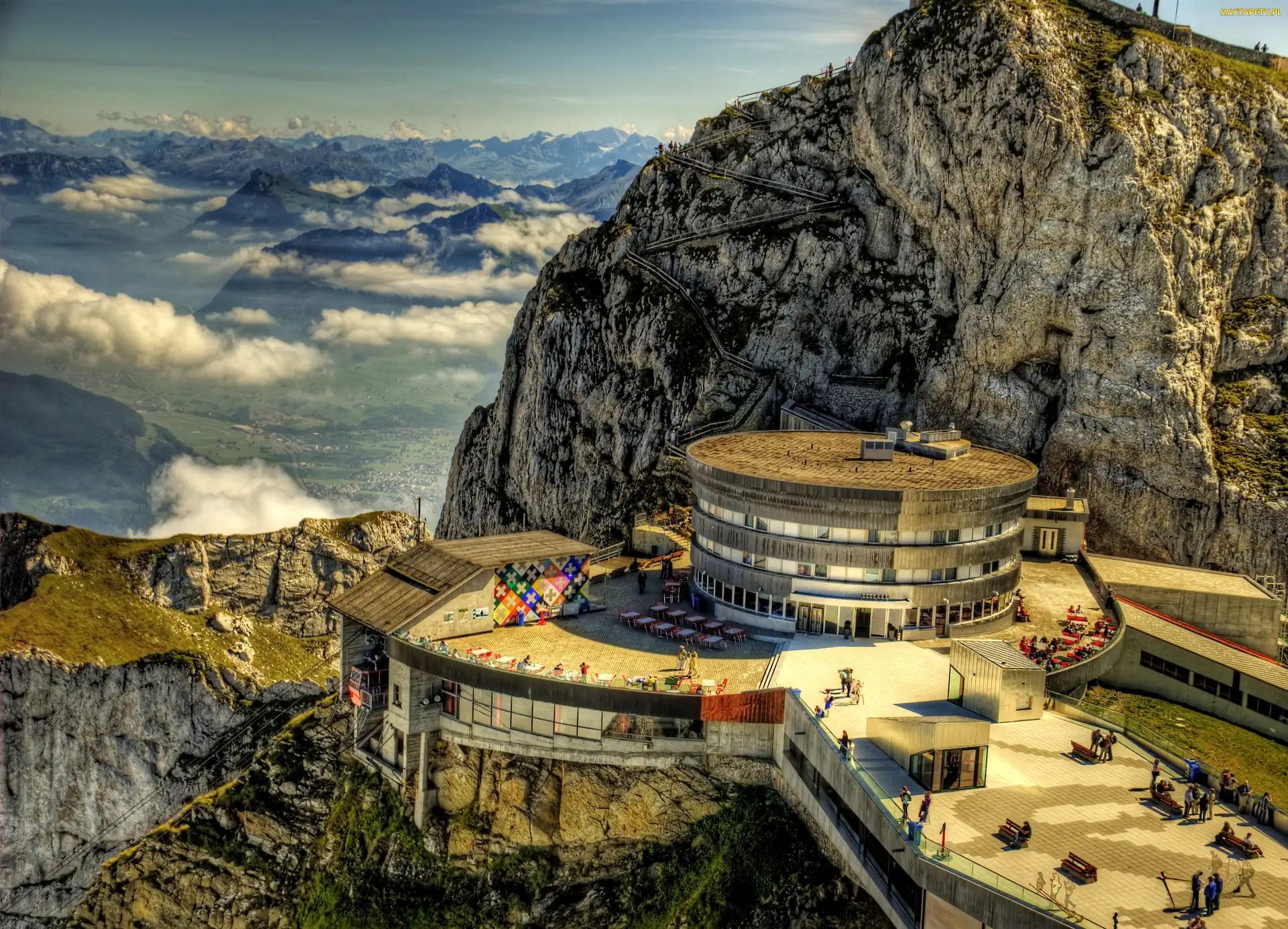 Szwajcaria, Hotel, HDR, Góra, Mount Pilatus Hotel