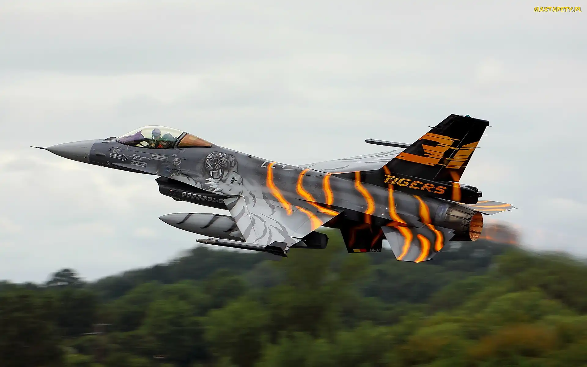 Myśliwiec F-16, Pomarańcz, Paskowany, Srebny
