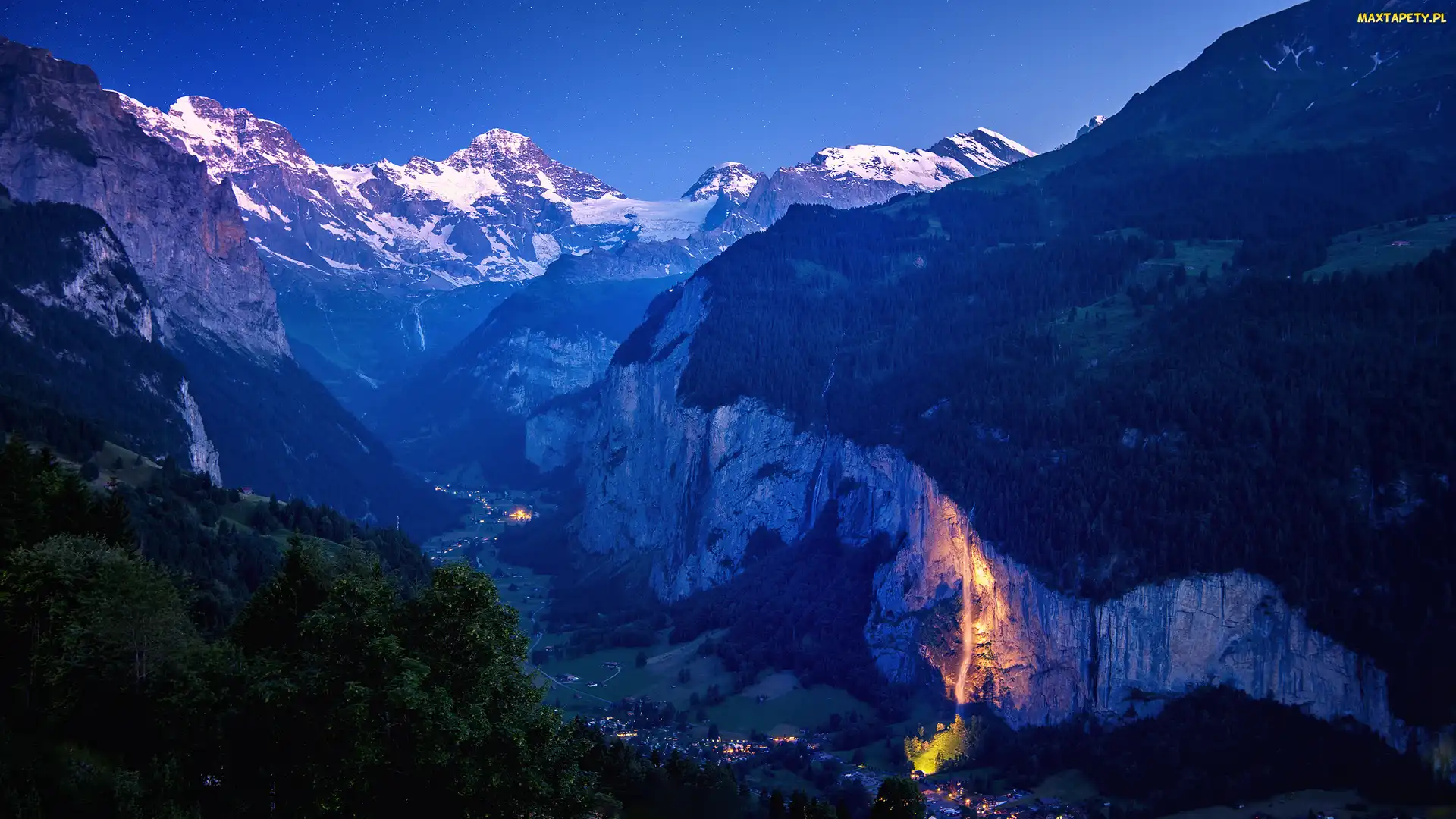 Wodospad Staubbachfall, Dolina Lauterbrunnental, Szwajcaria, Kanton Berno