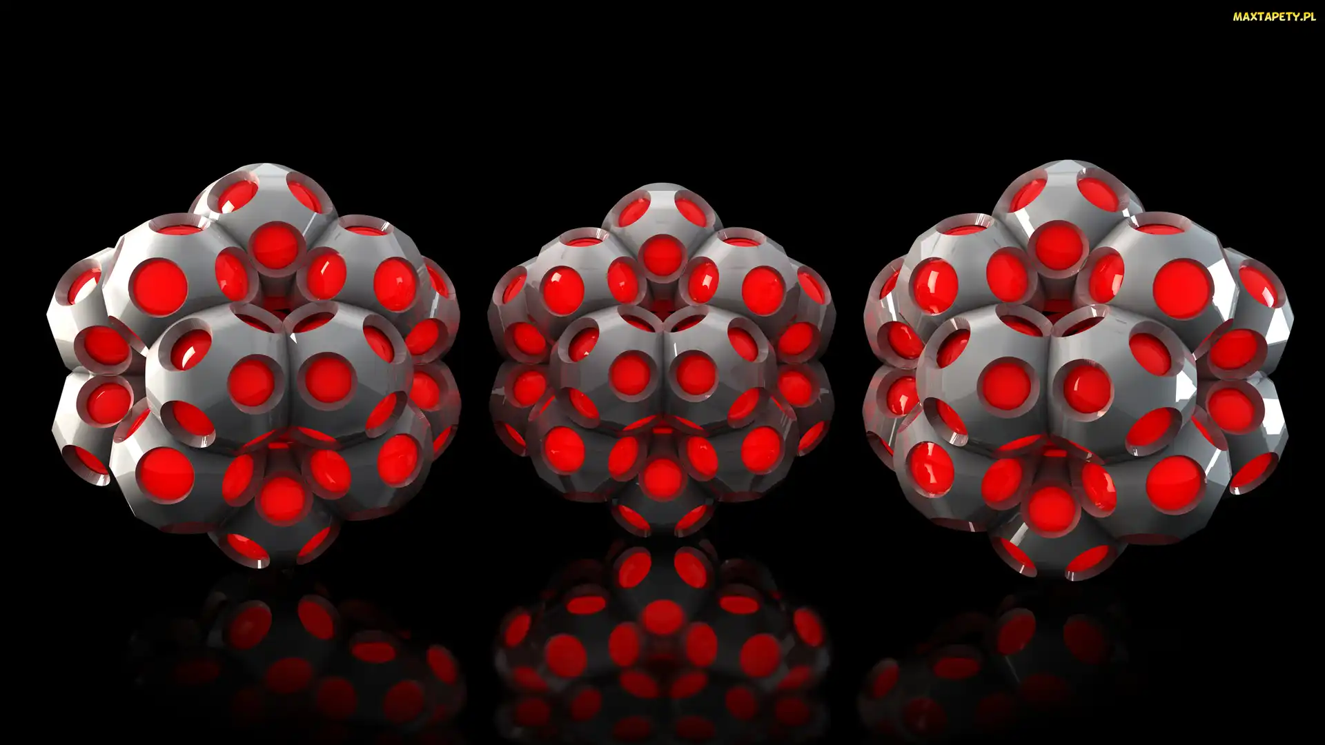 Kule, Czerwono-szare, Grafika 3D