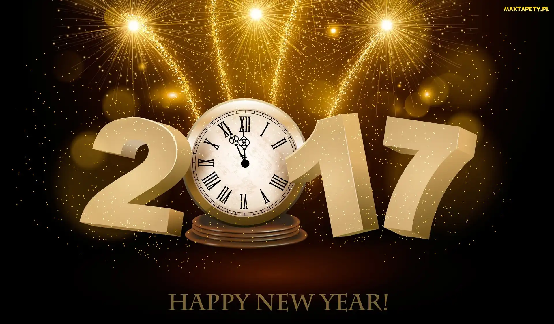 Fajerwerki, Zegar, Nowy Rok 2017