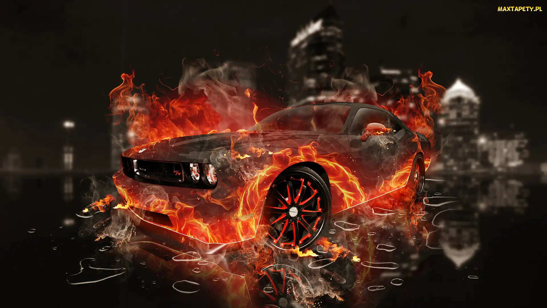Dodge Challenger, Ogień, 3D