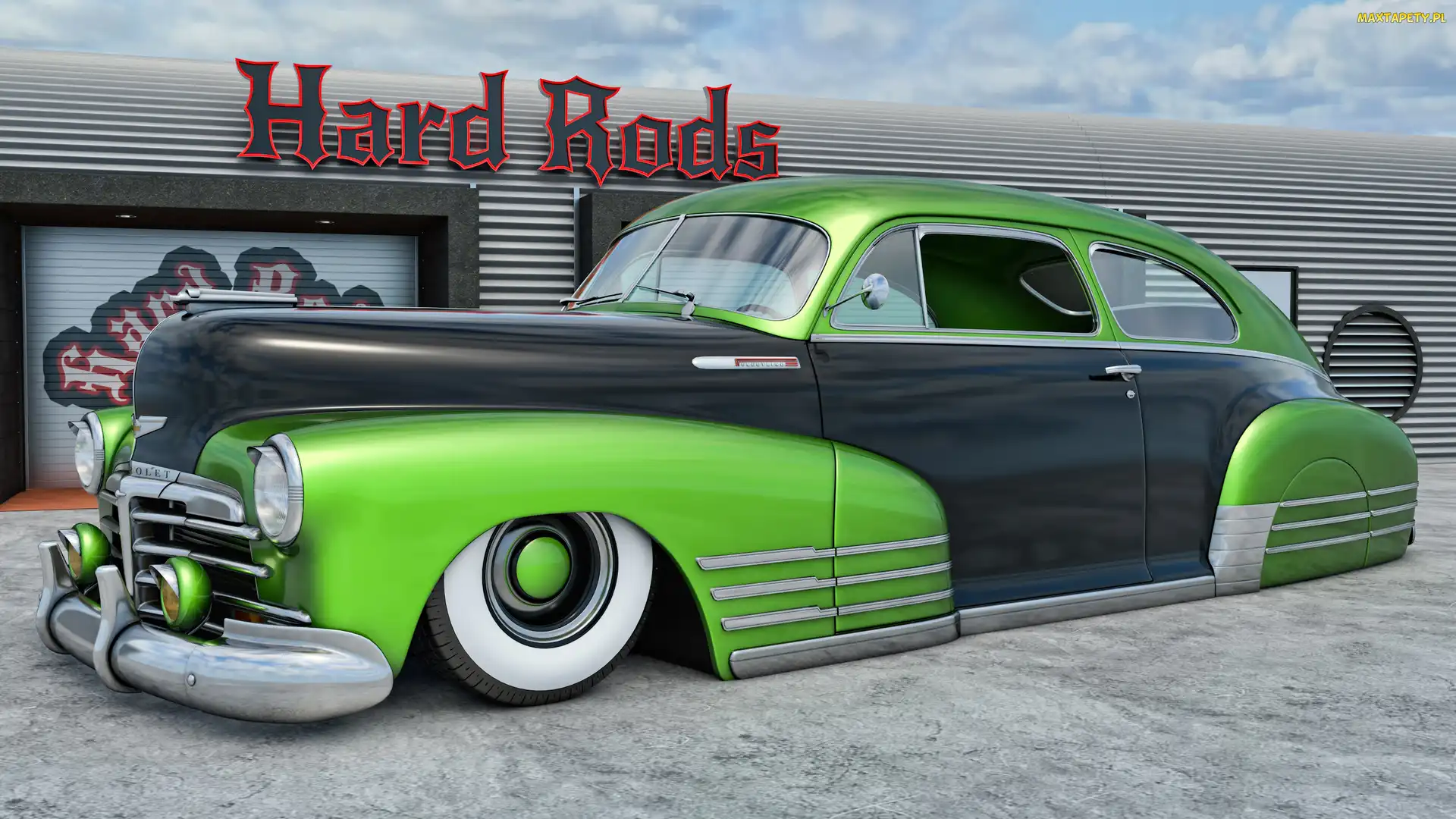 Rat Rod, 1948, Zielony, Chevrolet Fleetline