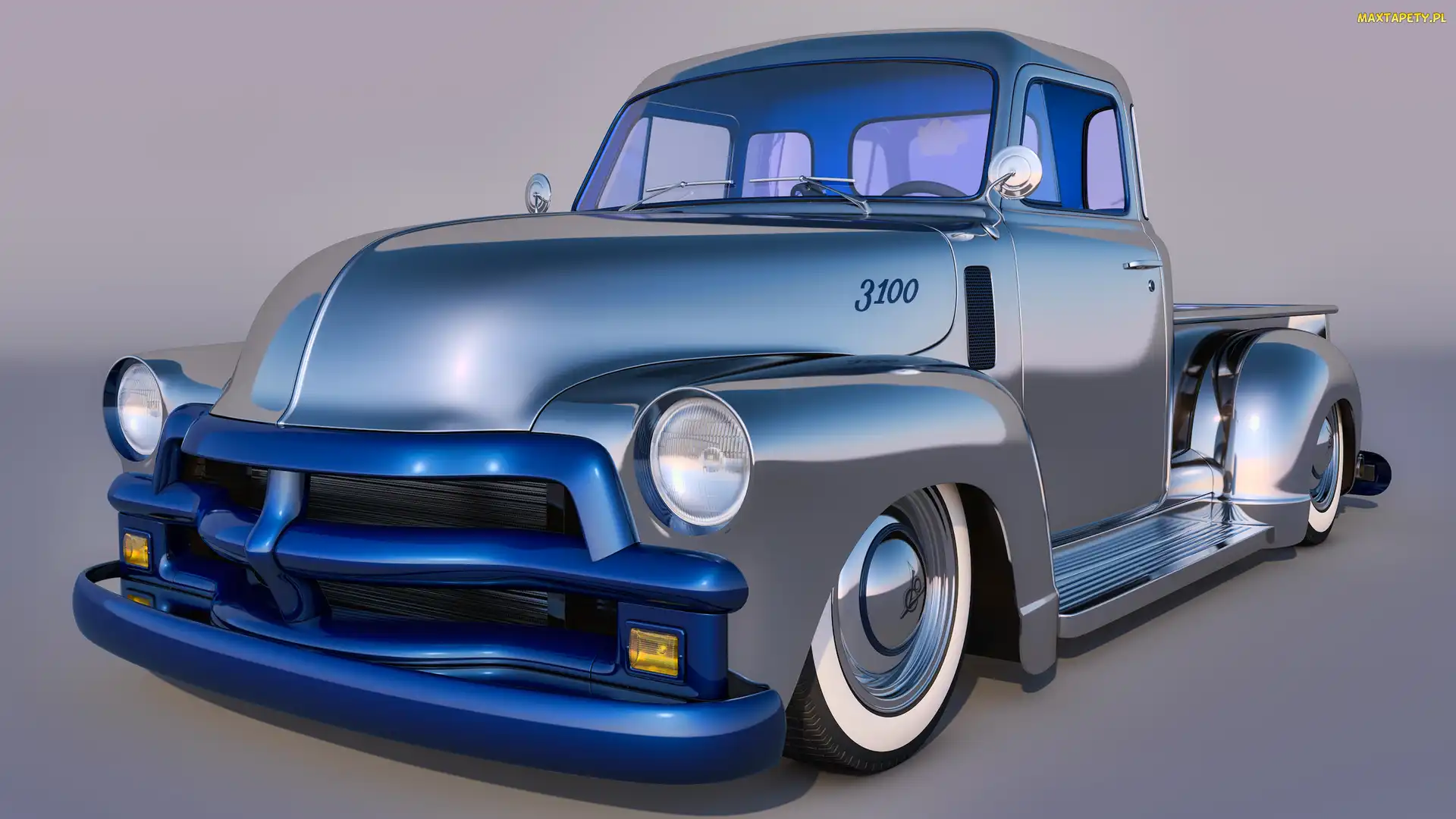 Zabytkowy, 1954, Chevrolet 3100 Pickup, Niebieski