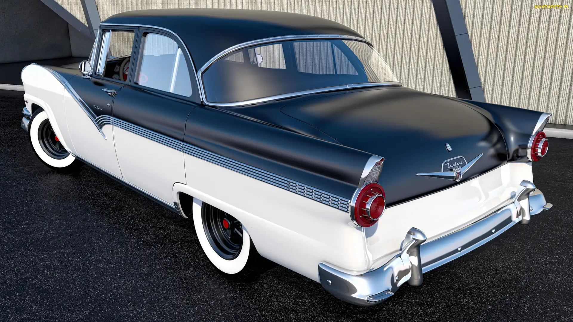 Tył, 1956, Zabytkowy, Ford Fairlane Town Sedan