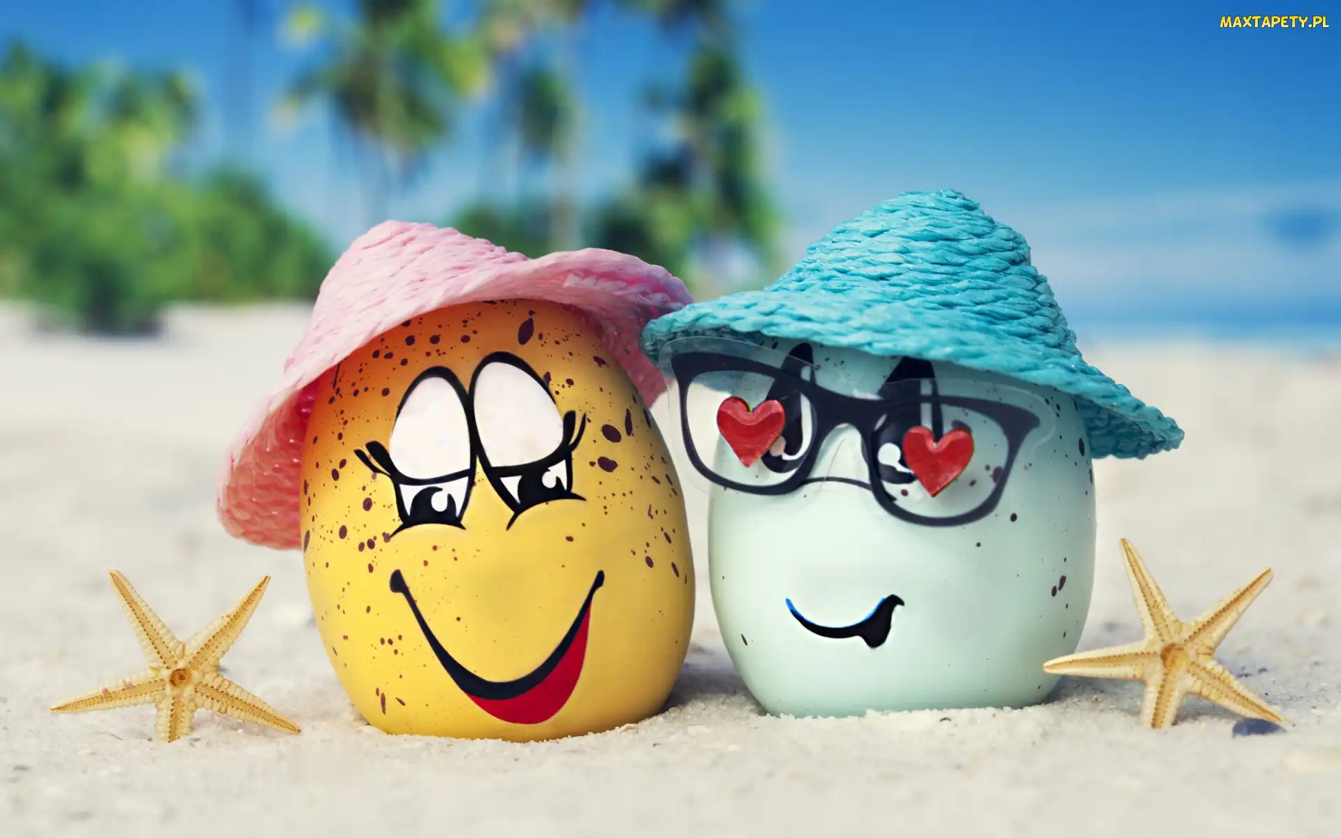 Śmieszne, Plaża Wakacje, Kapelusze, Okulary, Jajka