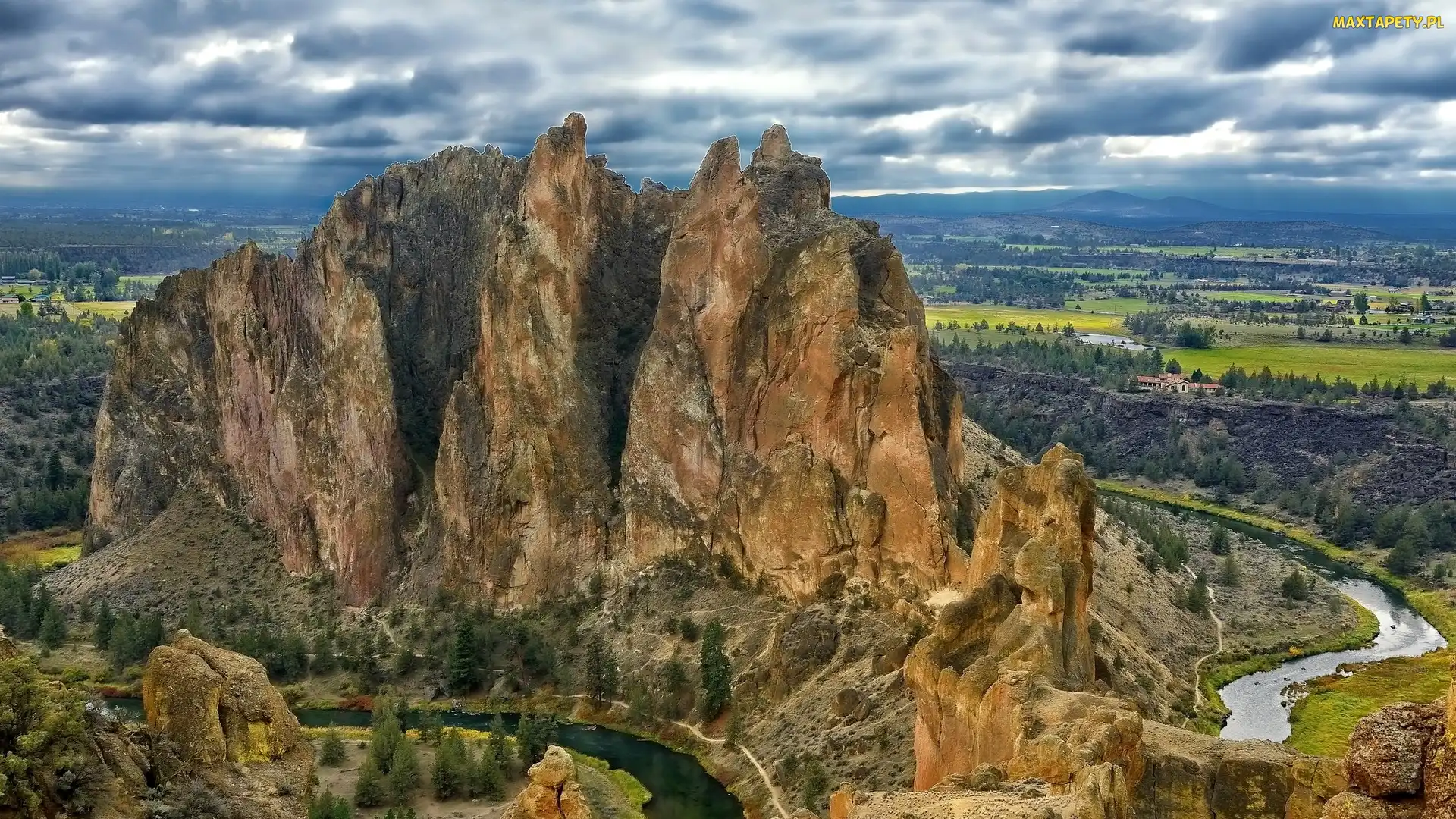 Stan Oregon, Rzeka Crooked River, Skały, Park Stanowy Smith Rock, Stany Zjednoczone