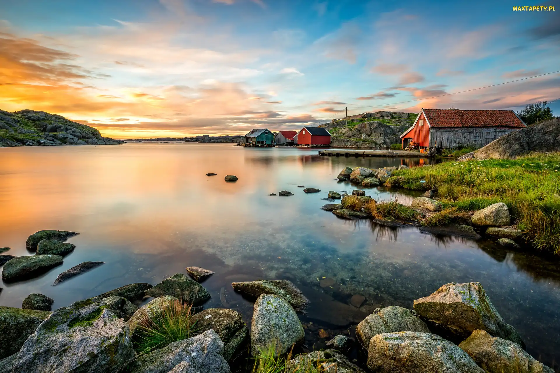 Egersund, Kamienie, Morze Północne, Domy, Norwegia