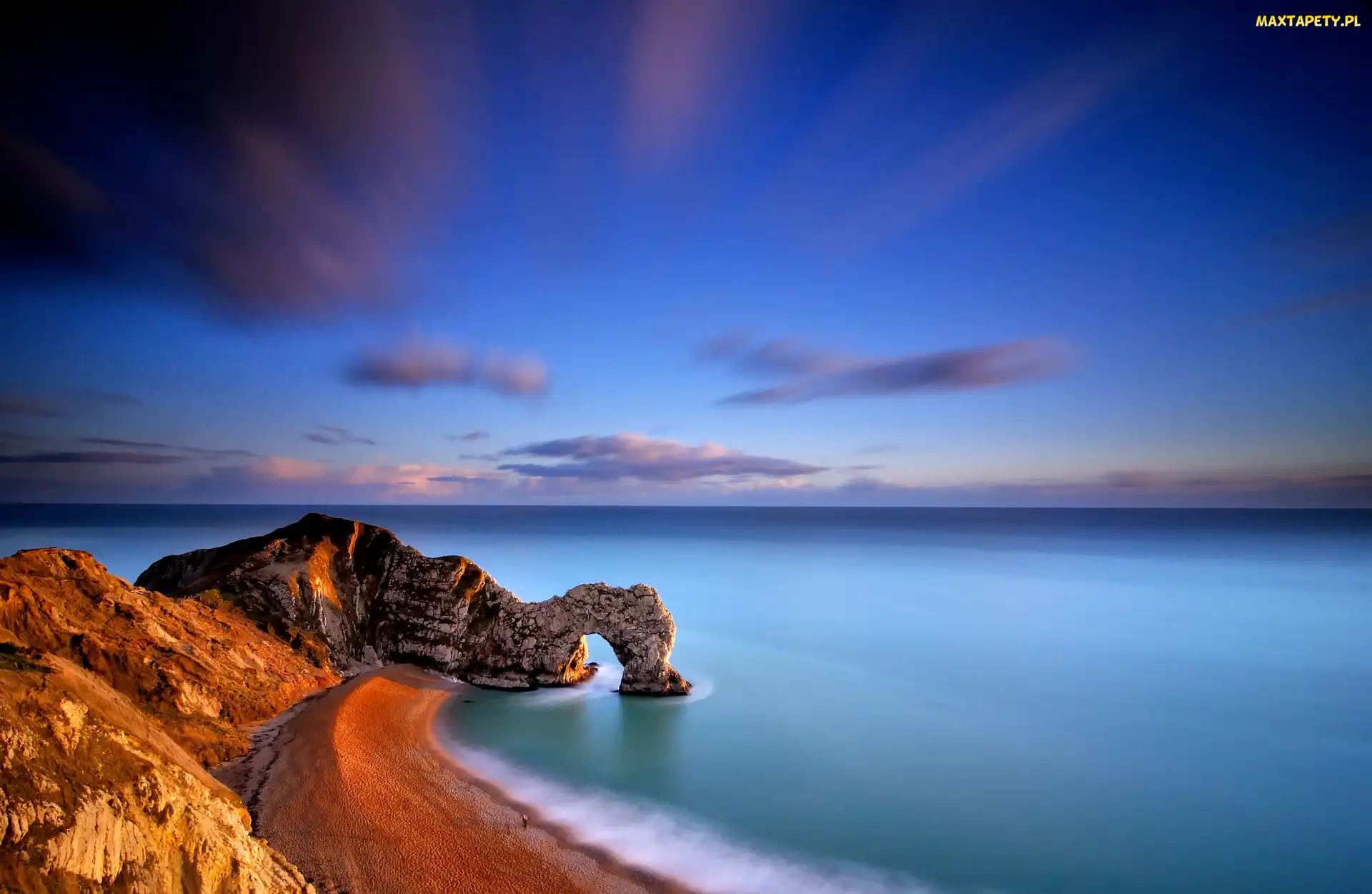 Plaża, Durdle Door, Morze, Anglia, Wybrzeże Jurajskie, Skała