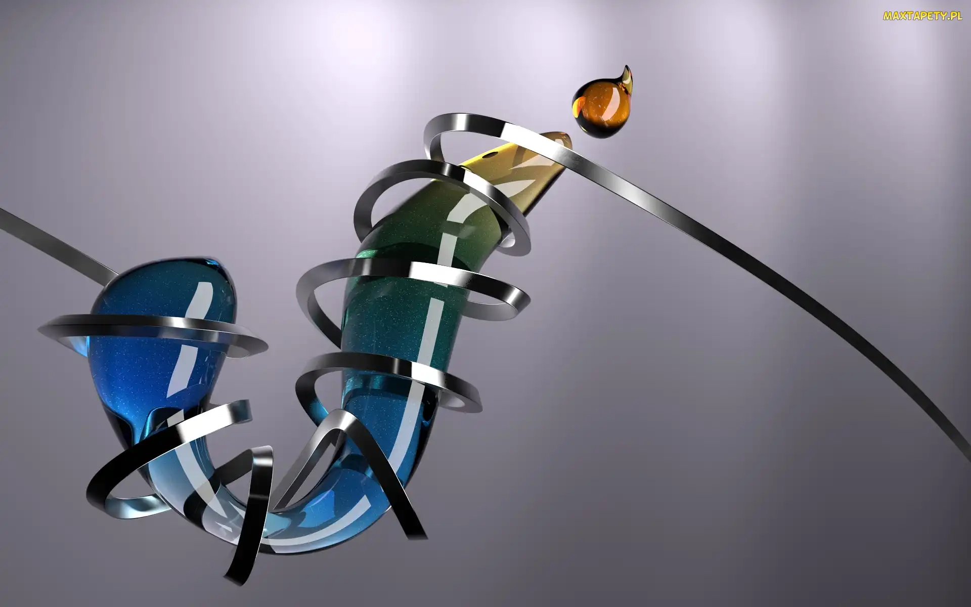 Grafika 3D, Abstrakcja, Kolorowe, Szkło