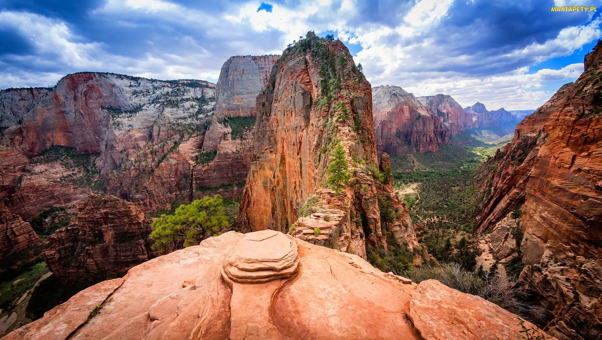 Skały, Kanion, Stan Utah, Stany Zjednoczone, Park Narodowy Zion, Angels Landing