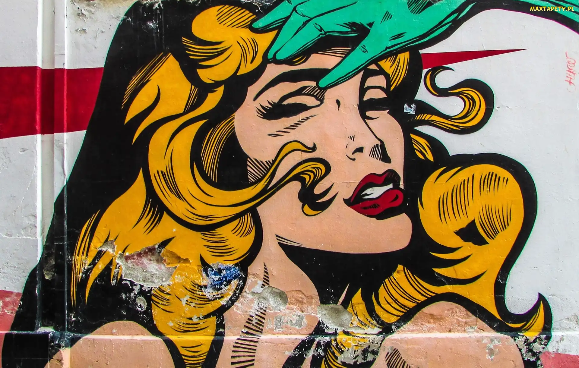 Street art, Komiks, Postać, Kobieta, Mural