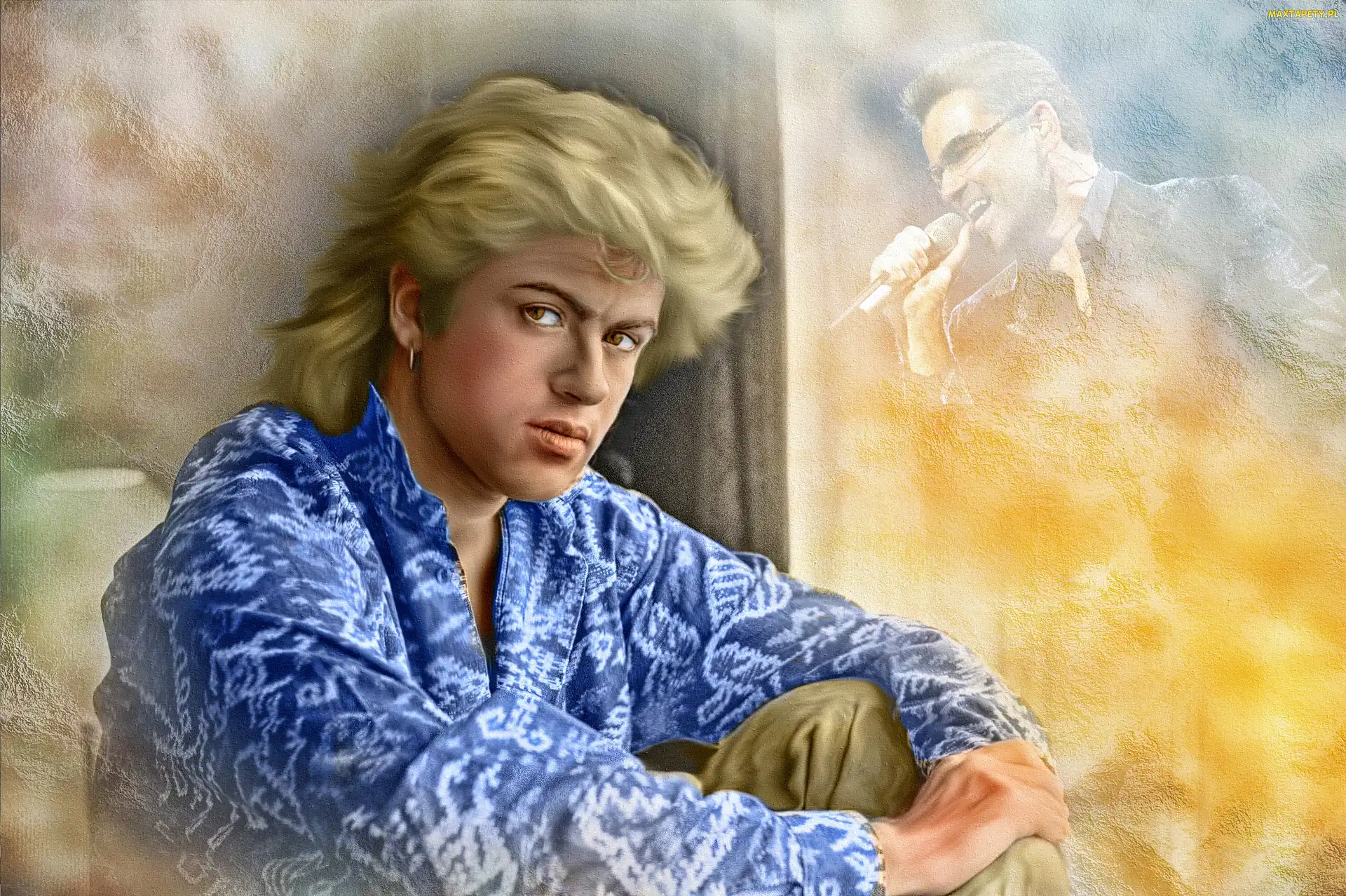 Mężczyzna, George Michael, Grafika 2D, Piosenkarz, Portret, Wham