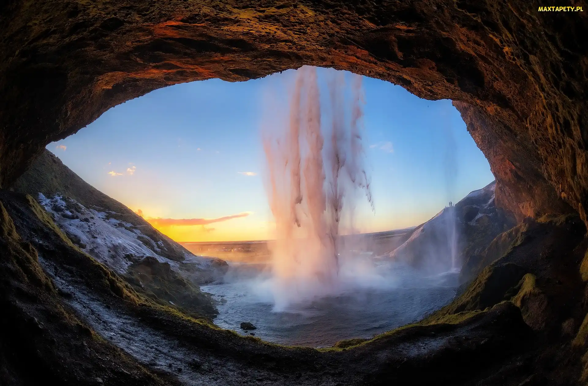 Wodospad Seljalandsfoss, Skała, Islandia