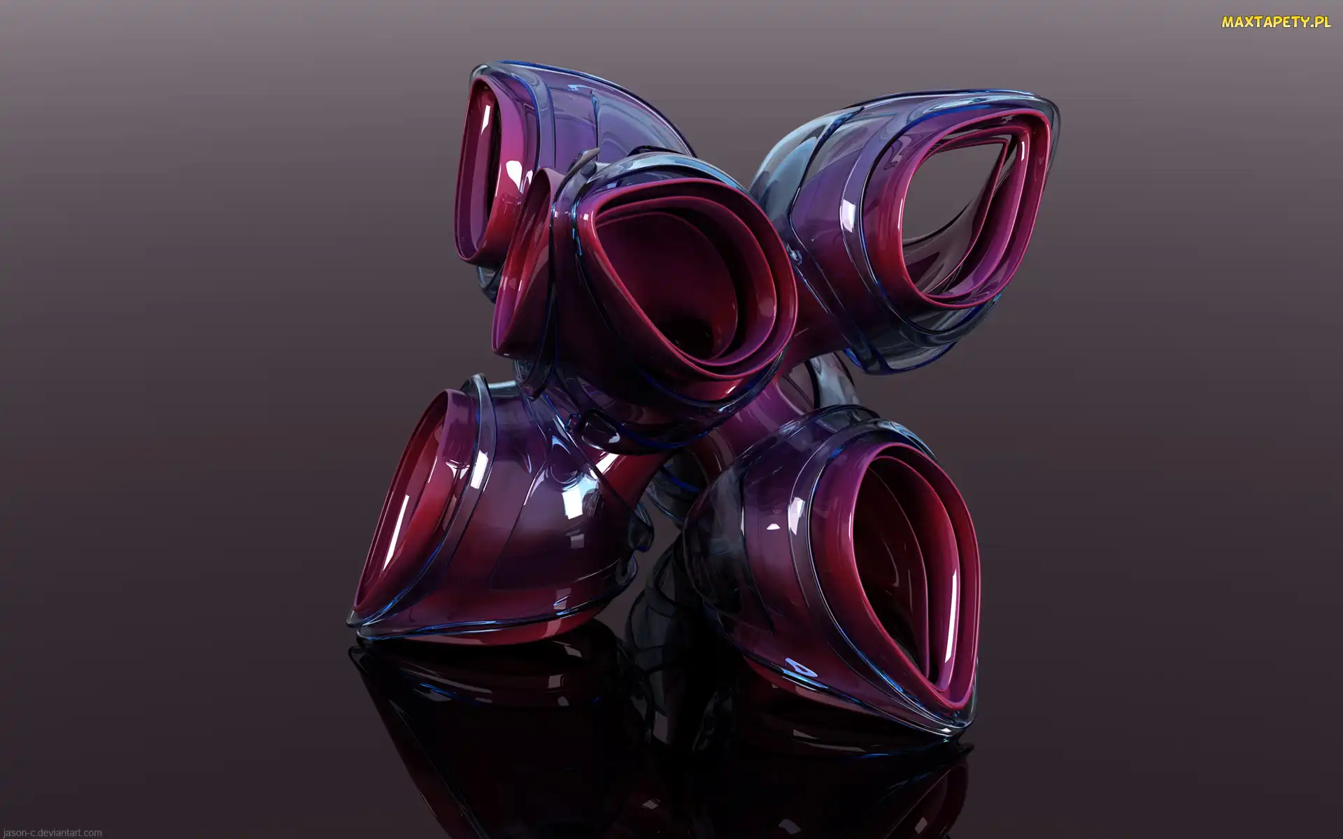 Fioletowa, Abstrakcja, Grafika 3D