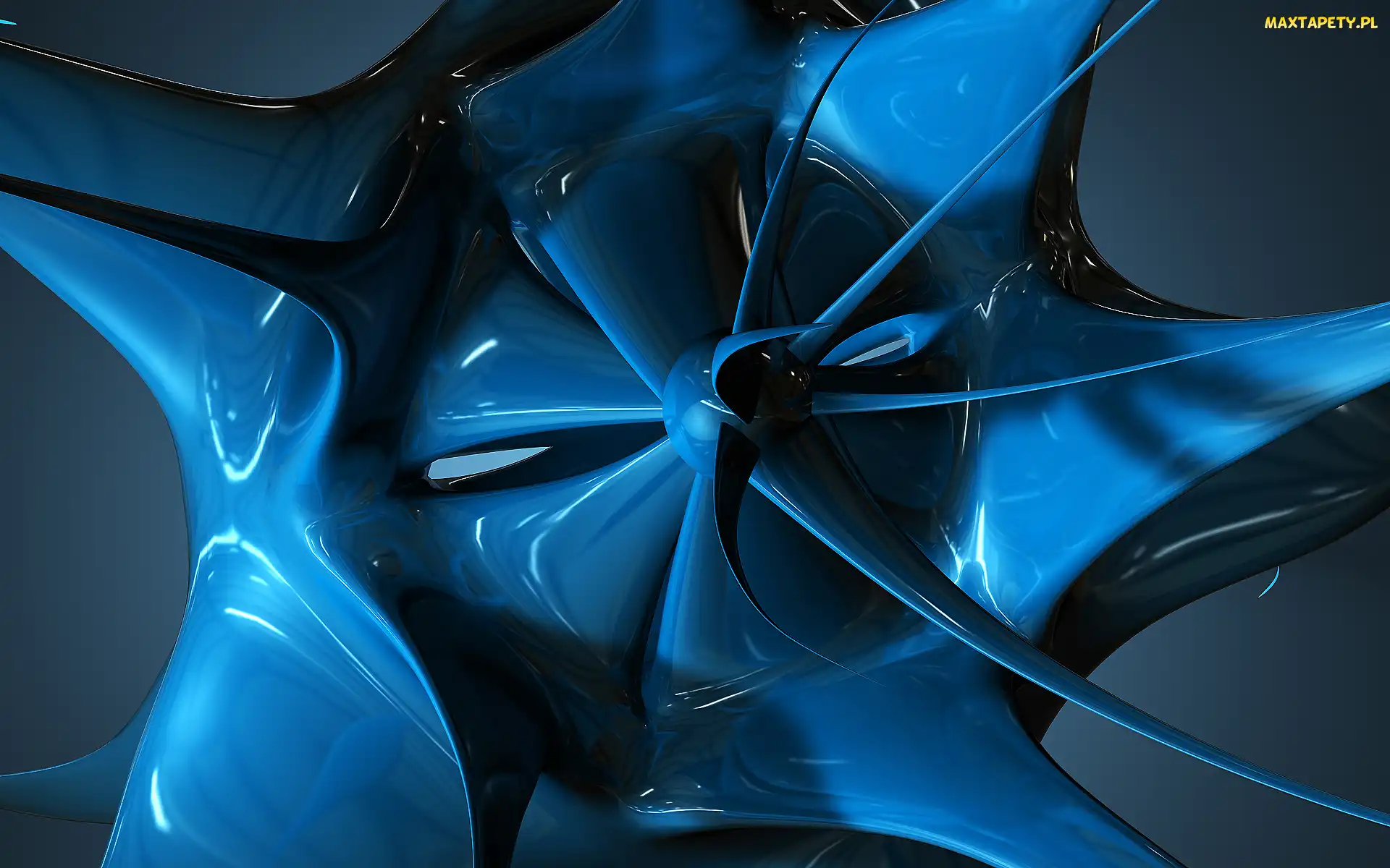 Niebieski, Kwiat, Grafika 3D
