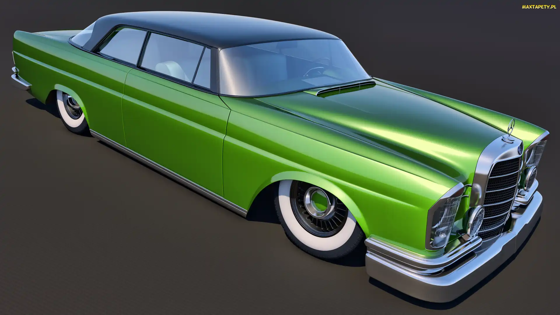 Zabytkowy, 1961, Mercedes Benz 300SE Coupe, Zielony
